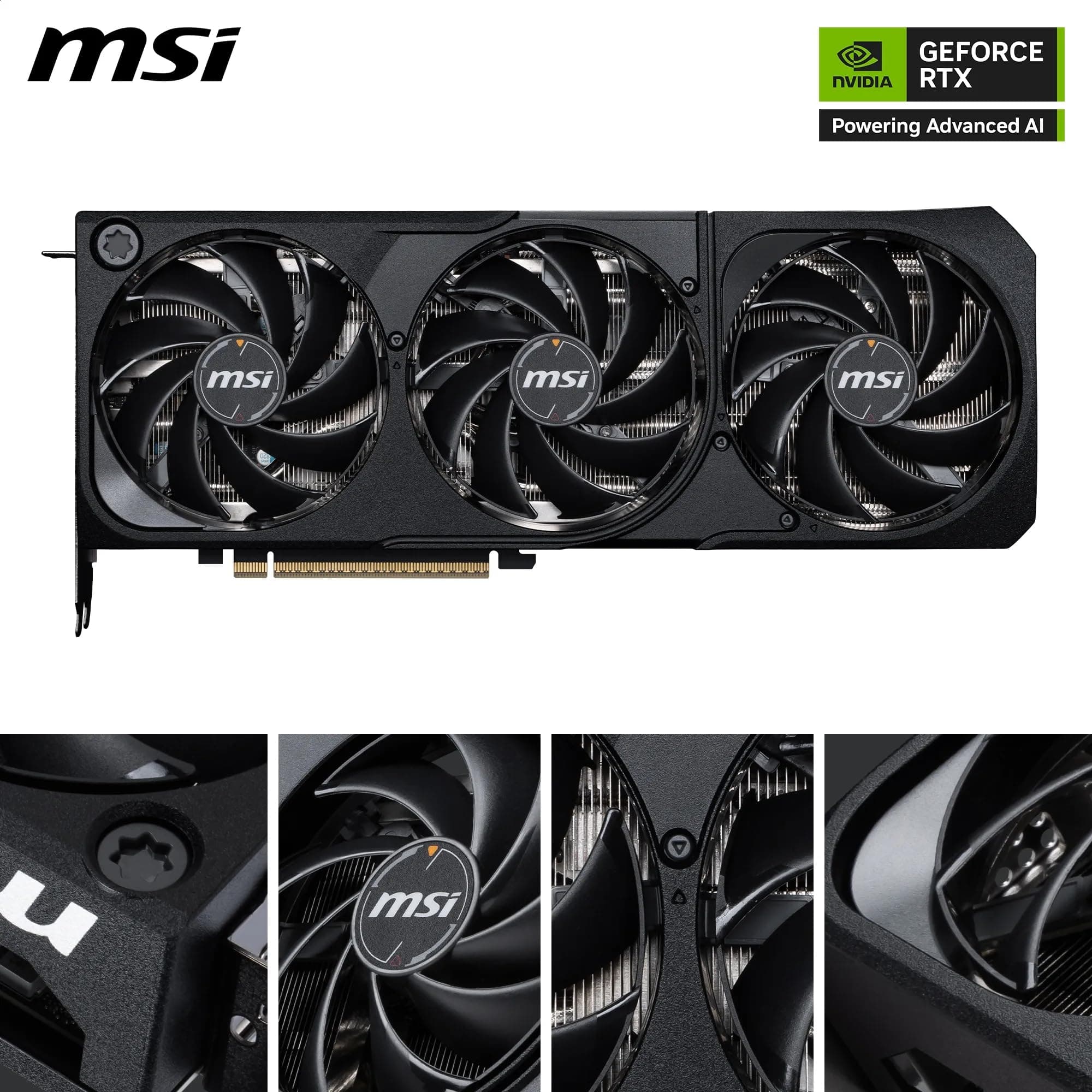 MSI GeForce RTX 5080 16G Shadow 3X OC — 16GB GDDR7 (30Gbps/256-bit), PCIe 5, Boost: 2640 MHz, HDMI 2.1b, DisplayPort 2.1b Bild 4