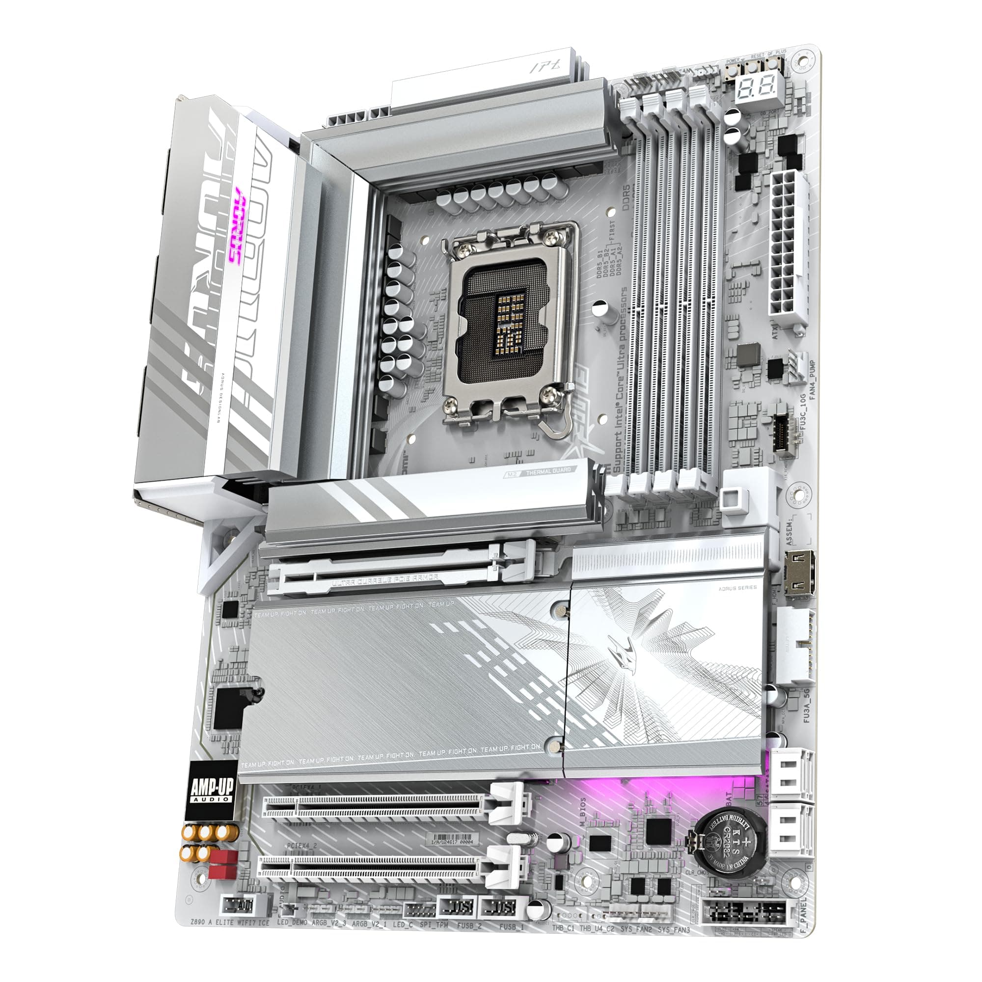 GIGABYTE Z890 AORUS Elite WIFI7 Ice Motherboard - Unterstützt Intel Core Ultra (Serie 2) CPUs, 16+1+2 Phasen VRM, bis zu 8800MHz DDR5 (OC), 1xPCIe 5.0 + 3xPCIe 4.0, Wi-Fi 7, 2.5GbE LAN Bild 7