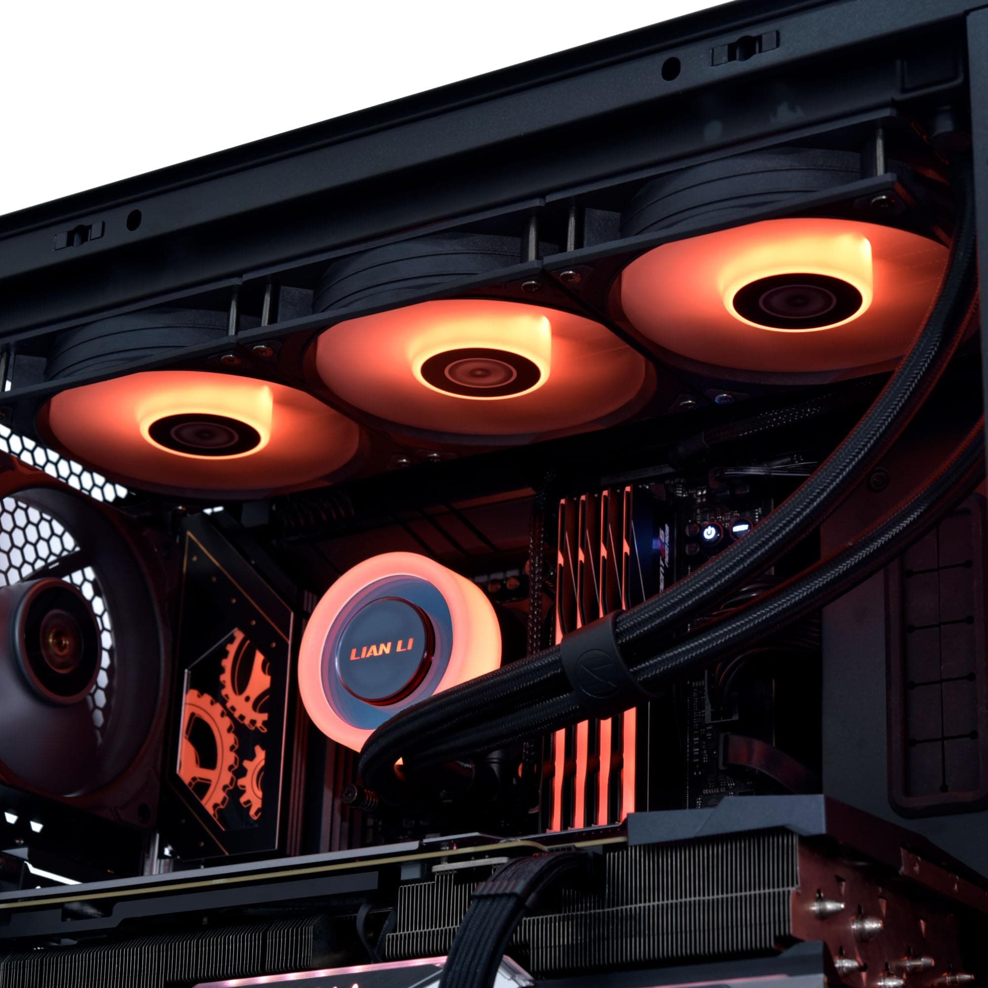 Lian Li GA II Lite 360 RGB AiO-Wasserkühlung mit Unendlichkeitsspiegel, 3x ARGB-Lüfter, 360-mm-Radiator, drehbares Logo, schwarz Bild 5