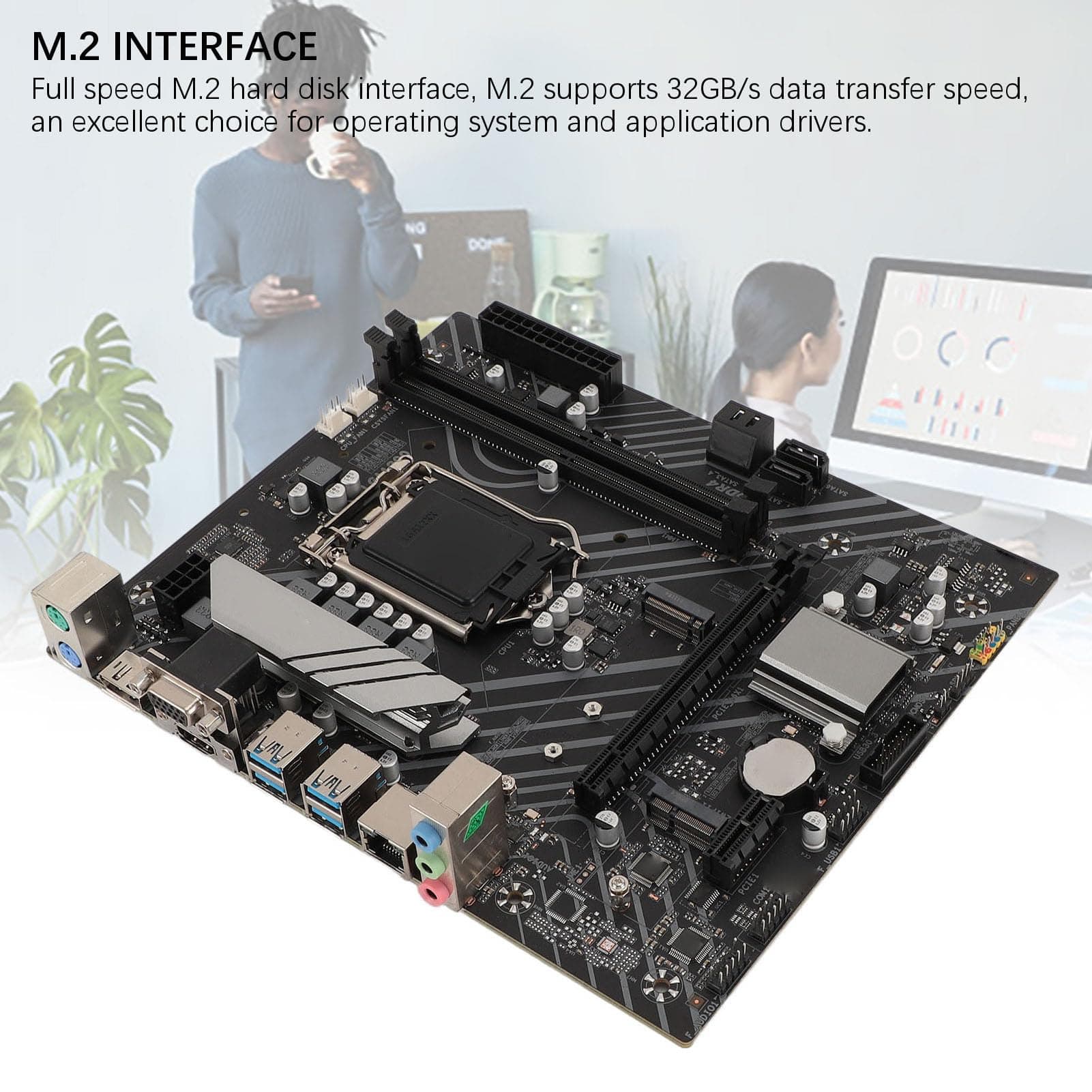 Z490 Gaming-Motherboard, ATX-Motherboard mit Dual-DDR4-Speicher, M.2-Steckplatz, 1000 Mbit/s LAN für LGA1200-Sockel, Unterstützt 10. und 11. Generation Core, Pentium Gold, Bild 3