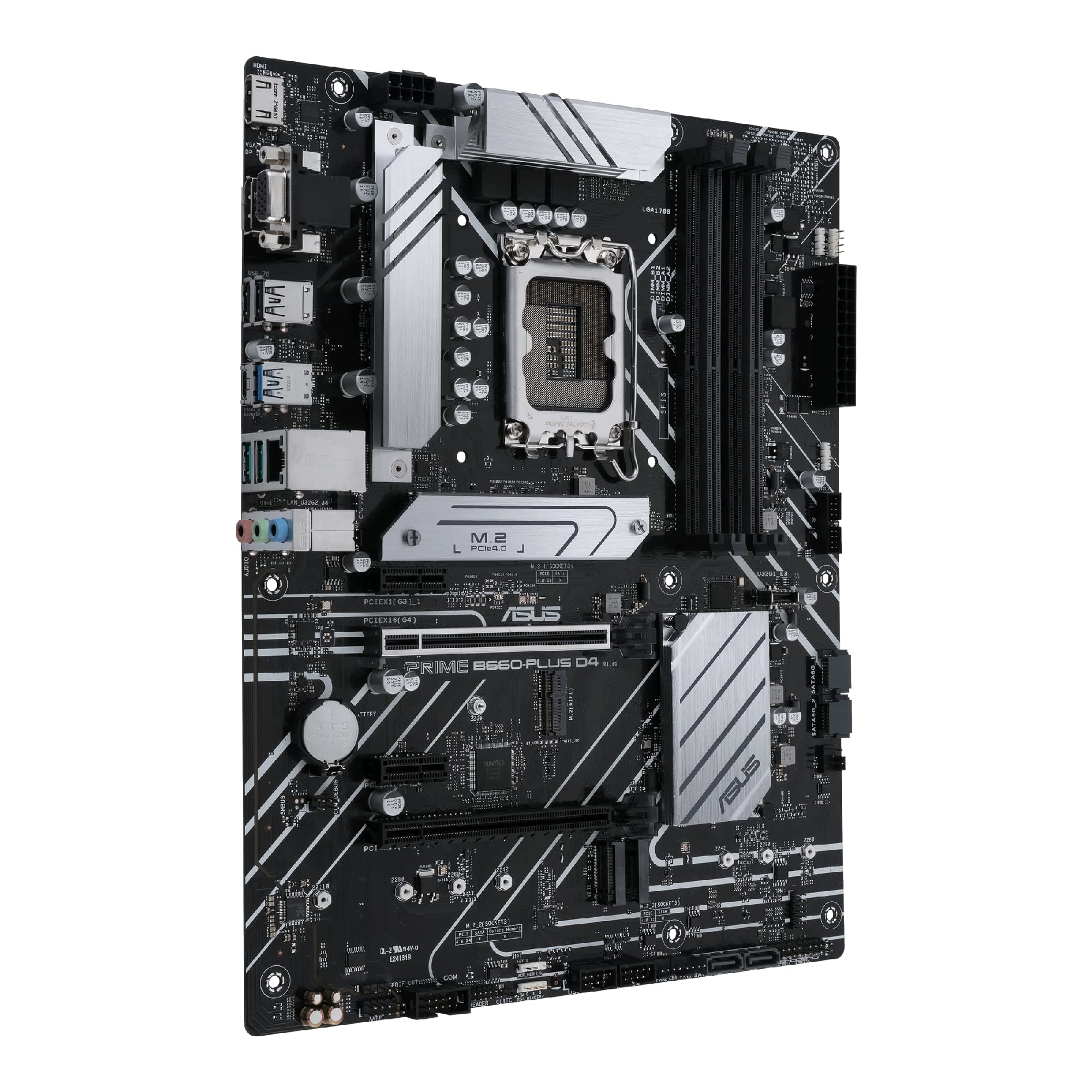ASUS Prime B660-PLUS D4 LGA 1700 (Intel 12. Generation) ATX Motherboard (PCIe 4.0, DDR4.3xM.2 Slots, 2.5 GB LAN, Front USB 3.2 Gen 1 Type-C, Thunderbolt 4 Header-Unterstützung) Bild 5