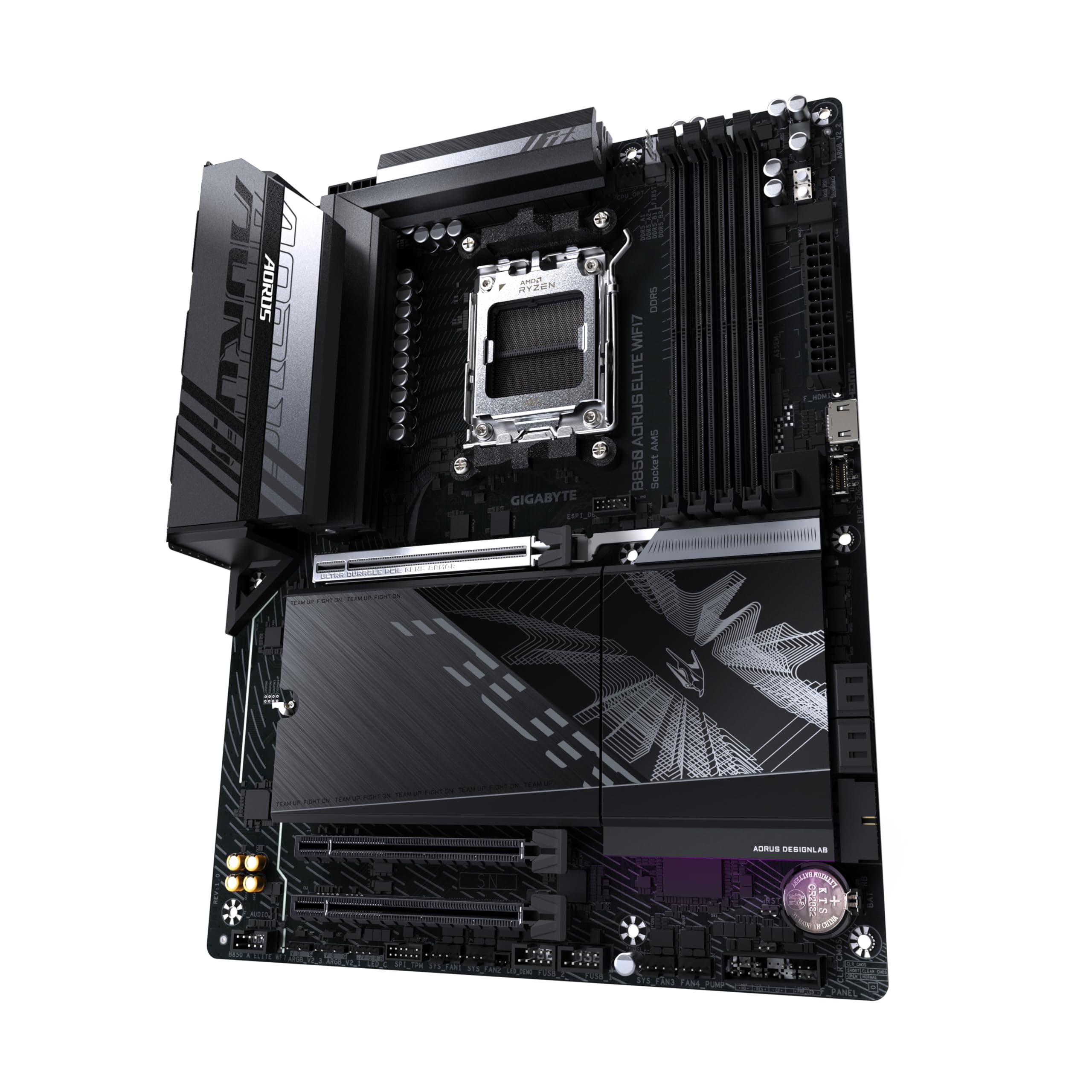 GIGABYTE B850 AORUS Elite WIFI7 Motherboard - AMD Ryzen 9000 Serie CPUs, 14+2+2 Phasen digitales VRM, bis zu 8200MHz DDR5 (OC), 1xPCIe 5.0 + 2xPCIe 4.0 M.2, 2,5 LAN, WiFi 7, USB 3.2 Gen 2x2 Bild 7