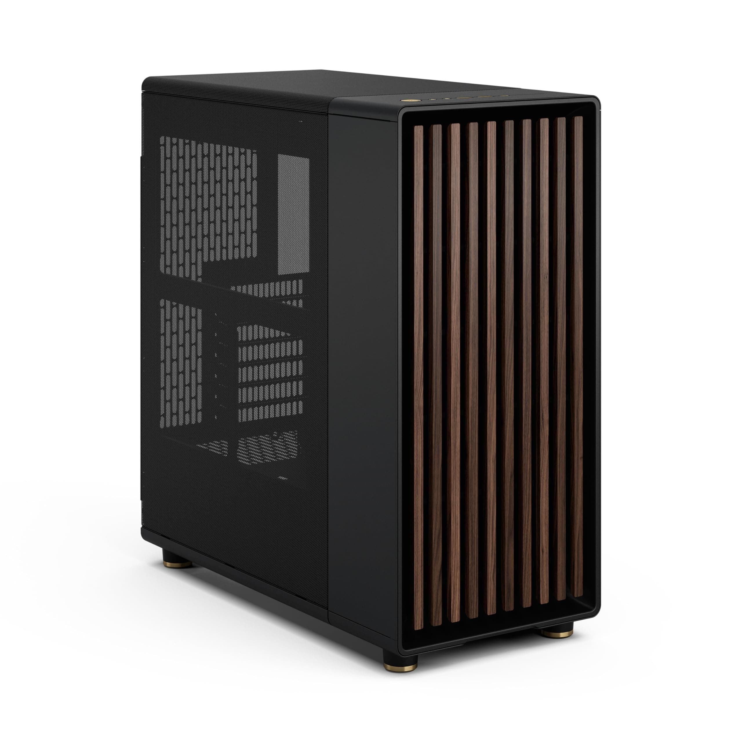 Fractal Design North Charcoal Black - Front aus Walnussholz – Seitenteile aus Mesh – Zwei 140-mm-Aspect-PWM-Lüfter enthalten – Intuitives Innenraum-Layout – ATX Mid-Tower PC-Gehäuse für Gaming North Black Mesh Bild 3