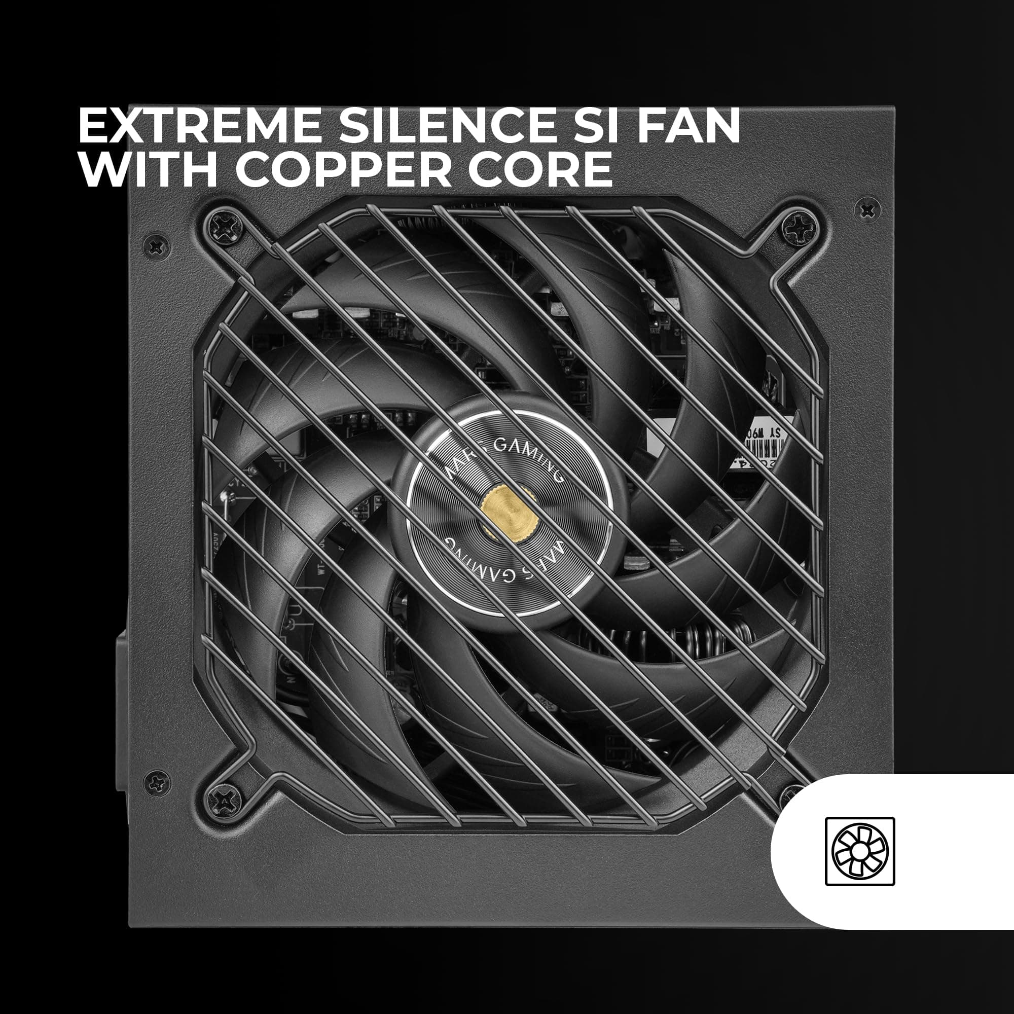 Mars Gaming MPB550SI, ATX-Netzteil 550W, 7 Jahre Garantie, 80Plus Bronze 230V, 90% Effizienz, SI Extreme Silence Lüfter, AI2-RPM-Technologien, Japanische Kondensatoren, Schwarz Bild 3