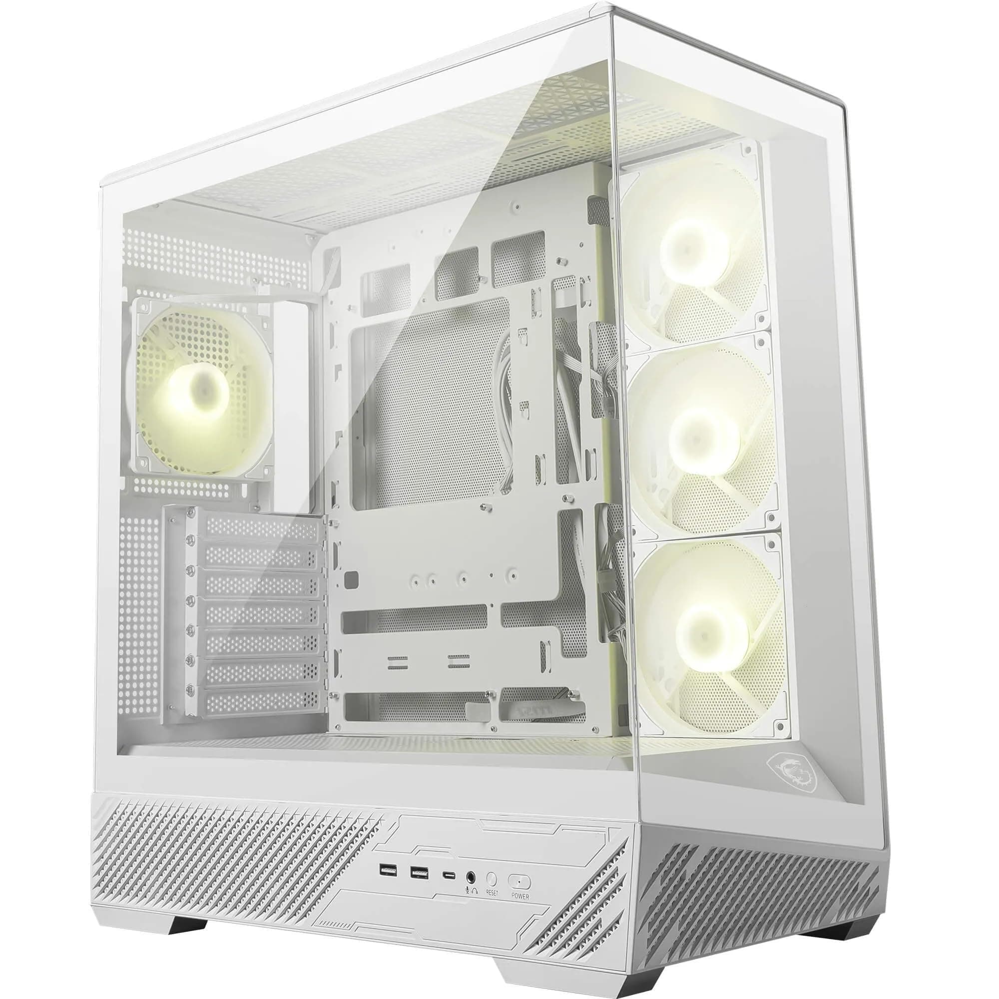 MSI MAG PANO 130R PZ Weiß - Mid-Tower-Gaming-PC-Gehäuse - Unterstützt GPUs bis zu 400 mm Länge, abnehmbare Staubfilter, USB 20Gbps (Typ-C), Back-Connect ATX & Micro-ATX Mainboard-Unterstützung Bild 2