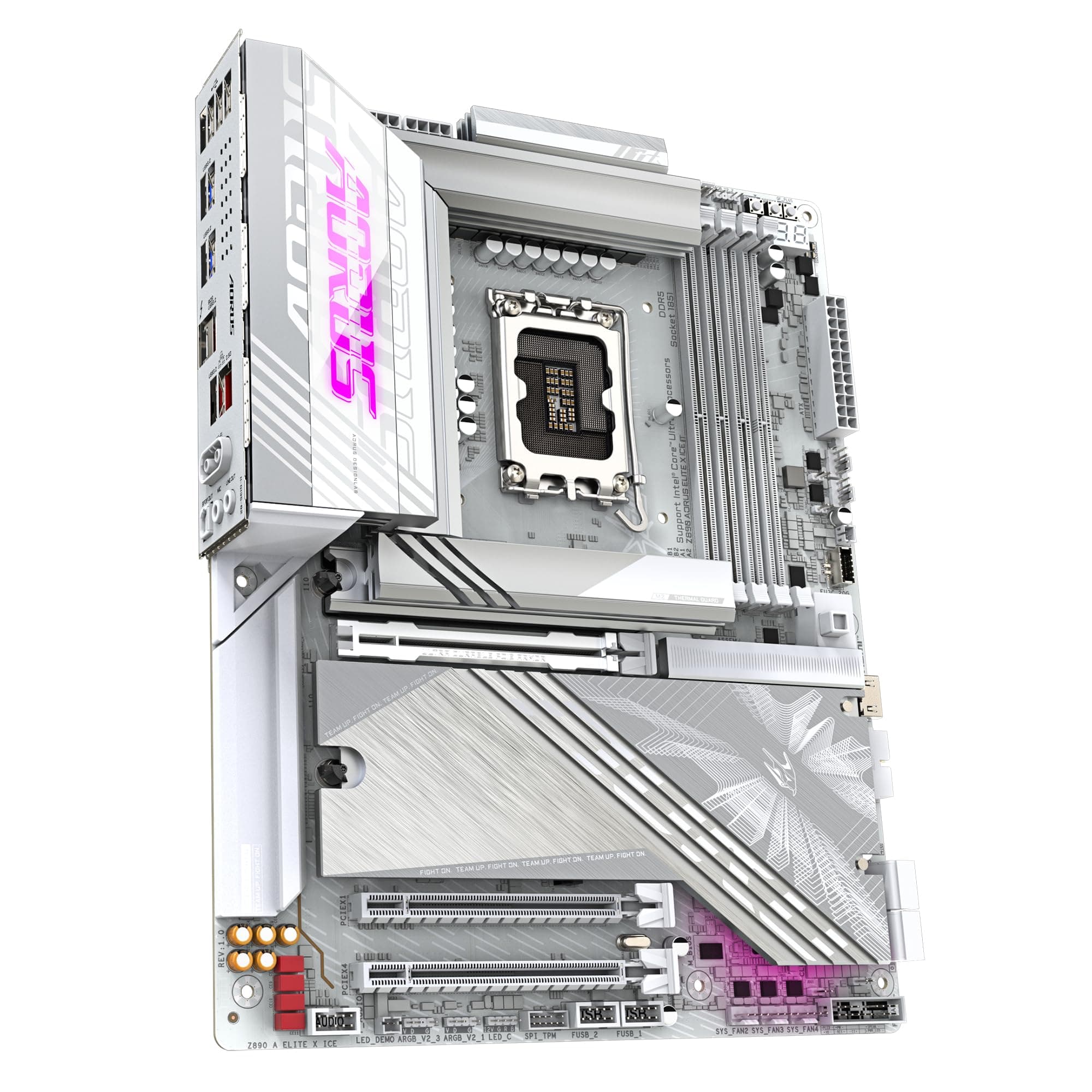 GIGABYTE Z890 AORUS Elite X Ice Motherboard - Unterstützt Intel Core Ultra (Serie 2) CPUs, 16+1+2 Phasen VRM, bis zu 9500MHz DDR5 (OC), 1xPCIe 5.0 + 4xPCIe 4.0, Wi-Fi 7, 2.5GbE LAN, Thunderbolt 4 Bild 5