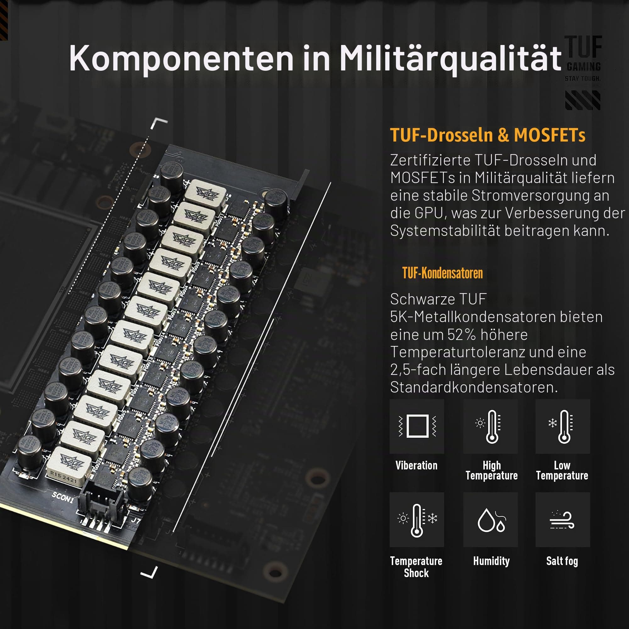ASUS TUF Gaming GeForce RTX ™ 5090 32GB GDDR7 OC Edition Gaming Grafikkarte (PCIe® 5.0, HDMI®/DP 2.1, 3.6-Slot, Komponenten in Militärqualität, schützende PCB-Beschichtung, Axial-Tech-Lüfter, Bild 3
