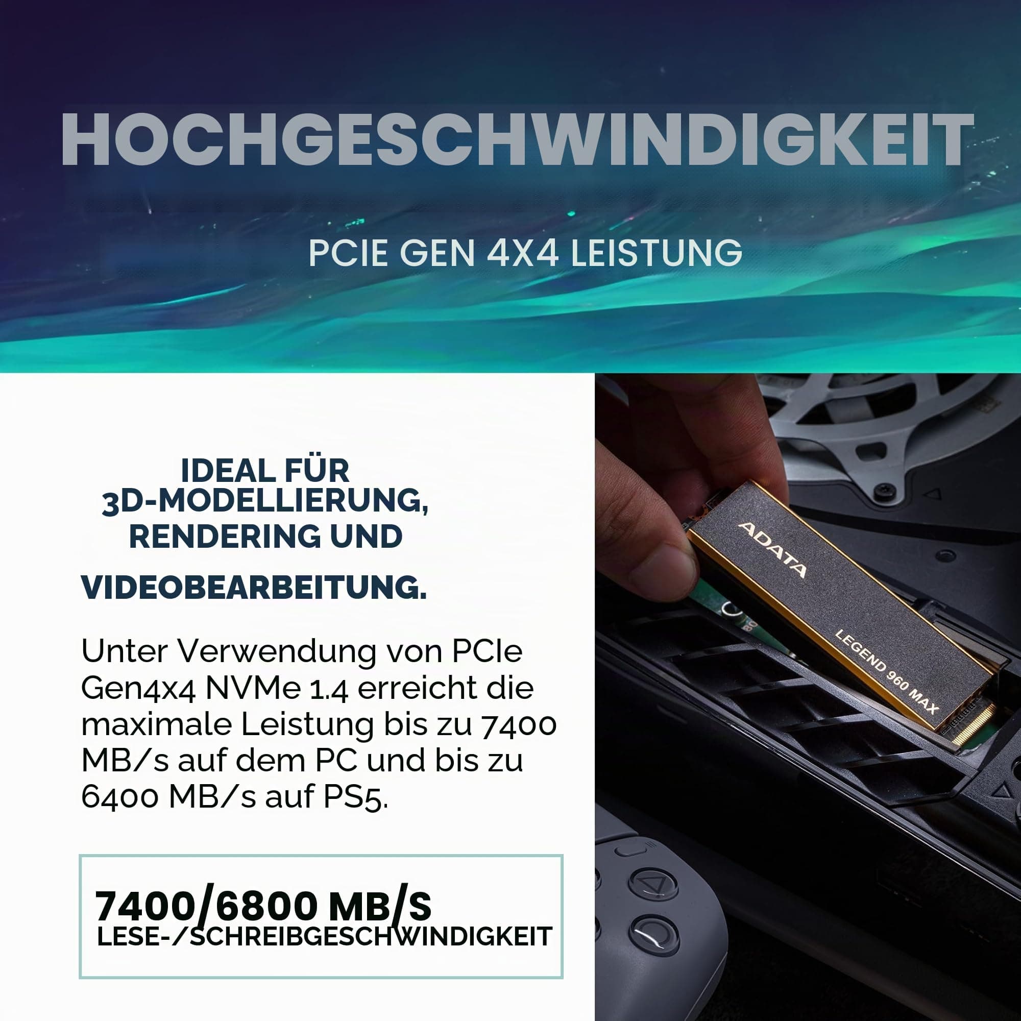 ADATA SSD 4.0TB Legend 960 MAX M.2 PCI4 M.2 2280 Bild 7