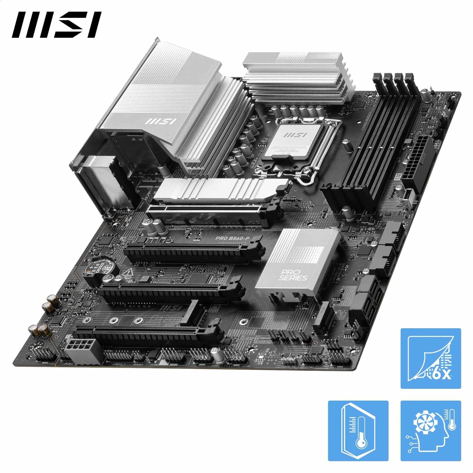 MSI PRO B860-P Mainboard, ATX - Unterstützt Intel Core Ultra Prozessoren (Series 2), LGA 1851-12 DRPS, DDR5 Memory Boost (8600+ MT/s OC), PCIe 5.0 x16 & 4.0 x16, M.2 Gen5, 5G LAN Bild 7
