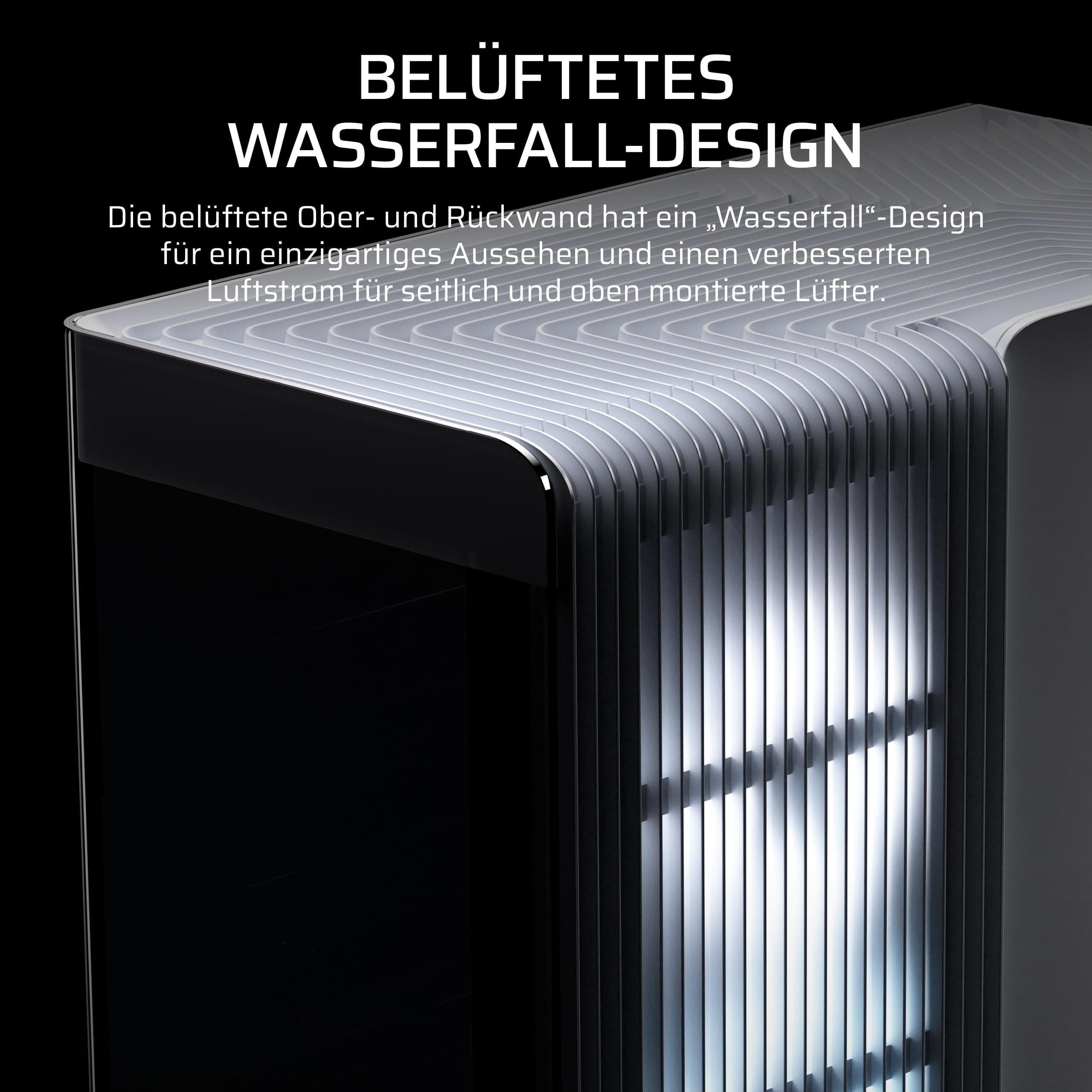 CORSAIR Frame 4500X LX-R RGB LINK Panoramaglas Mid-Tower-PC-Gehäuse – InfiniRail Lüftermontagesystem, Passend für Zwei 360 mm Radiatoren, GPU Anti-Sag, Enthält 3X LX120R RGB LINK Lüfter – Weiß Bild 7