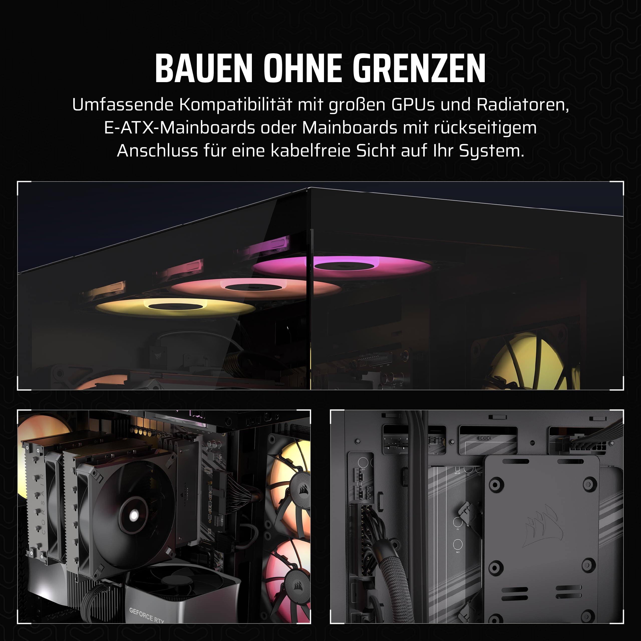 CORSAIR 3500X Mid-Tower ATX PC-Gehäuse - Gehärtetes Panorama-Glas - Umgekehrte Verbindung Motherboard-Kompatibel - Keine Lüfter Enthalten - Schwarz Bild 8