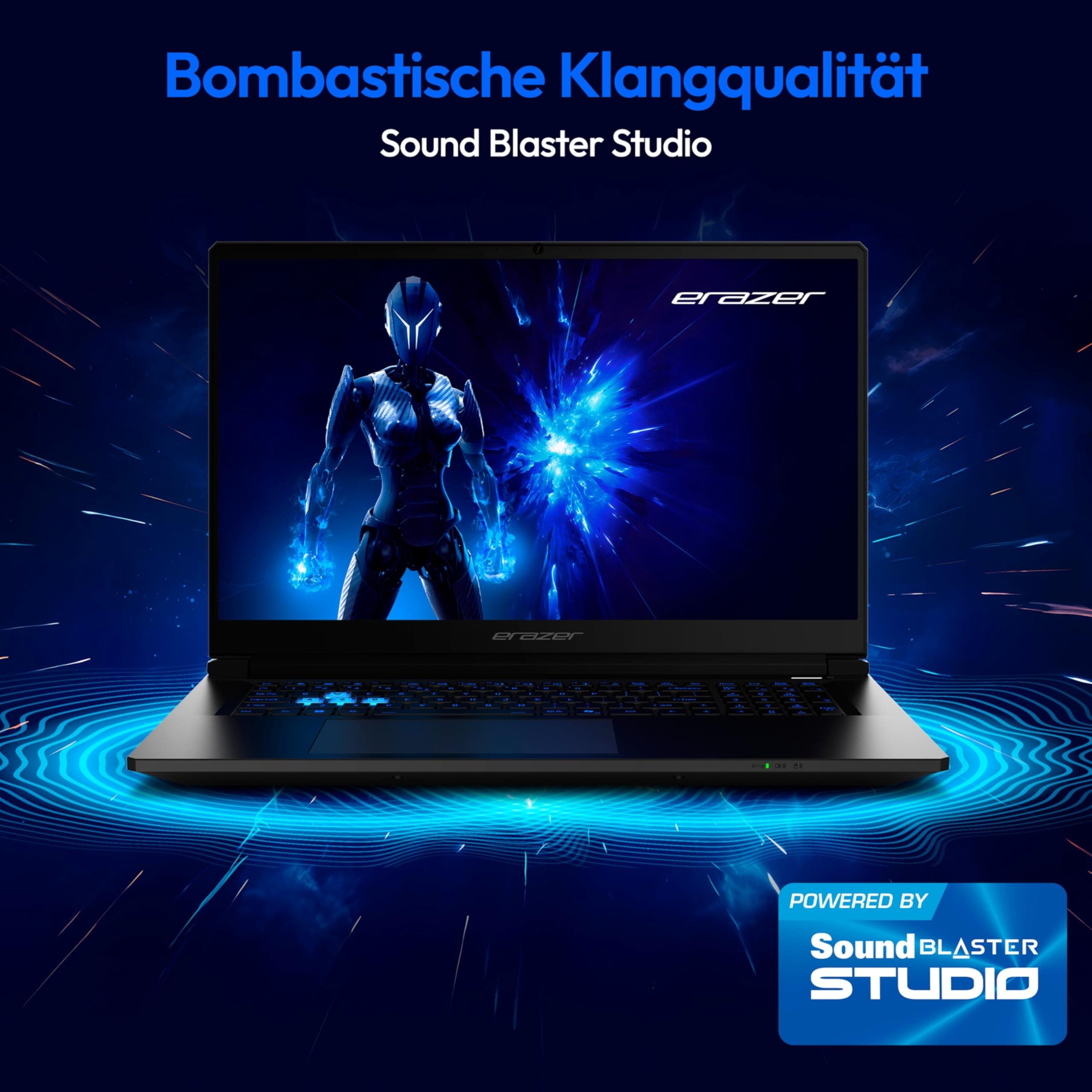 ERAZER Defender 17 P1 43,9 cm (17,3 Zoll 144Hz) Full HD Gaming Laptop (Core i7 13620H, GeForce RTX 5060 8GB GDDR7 VRAM, 16GB DDR5 RAM, 1TB PCIe SSD, ohne OS) Bild 5