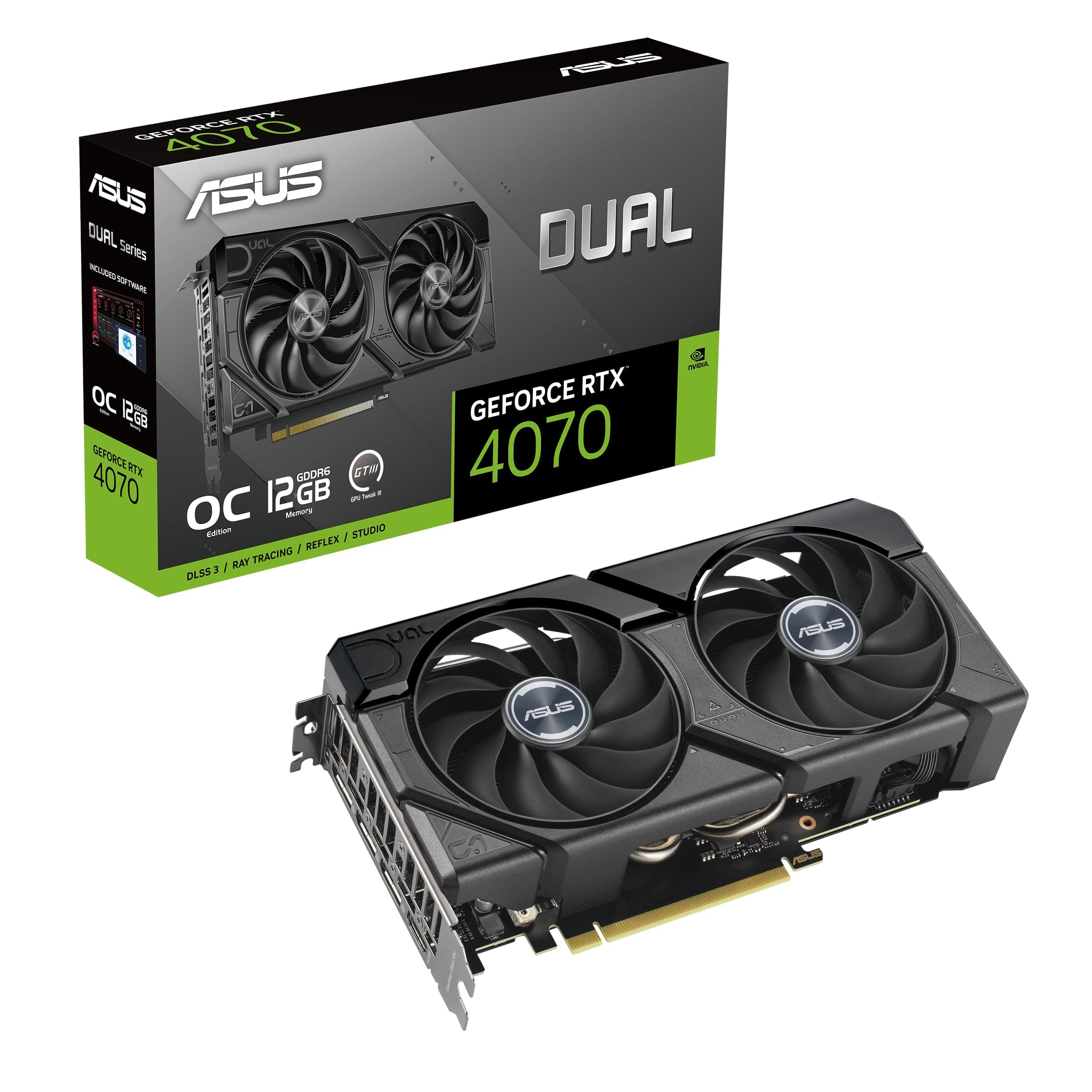 ASUS Dual GeForce RTX 4070 EVO OC Edition 12GB GDDR6 Gaming (Nvidia GeForce RTX4070 DLSS 3, 475 AI Tops, PCIe 4.0, 1x HDMI 2.1a, 3X DisplayPort 1.4a, DUAL-RTX4070-O12GD6-EVO) + Indiana Jones Bild 2