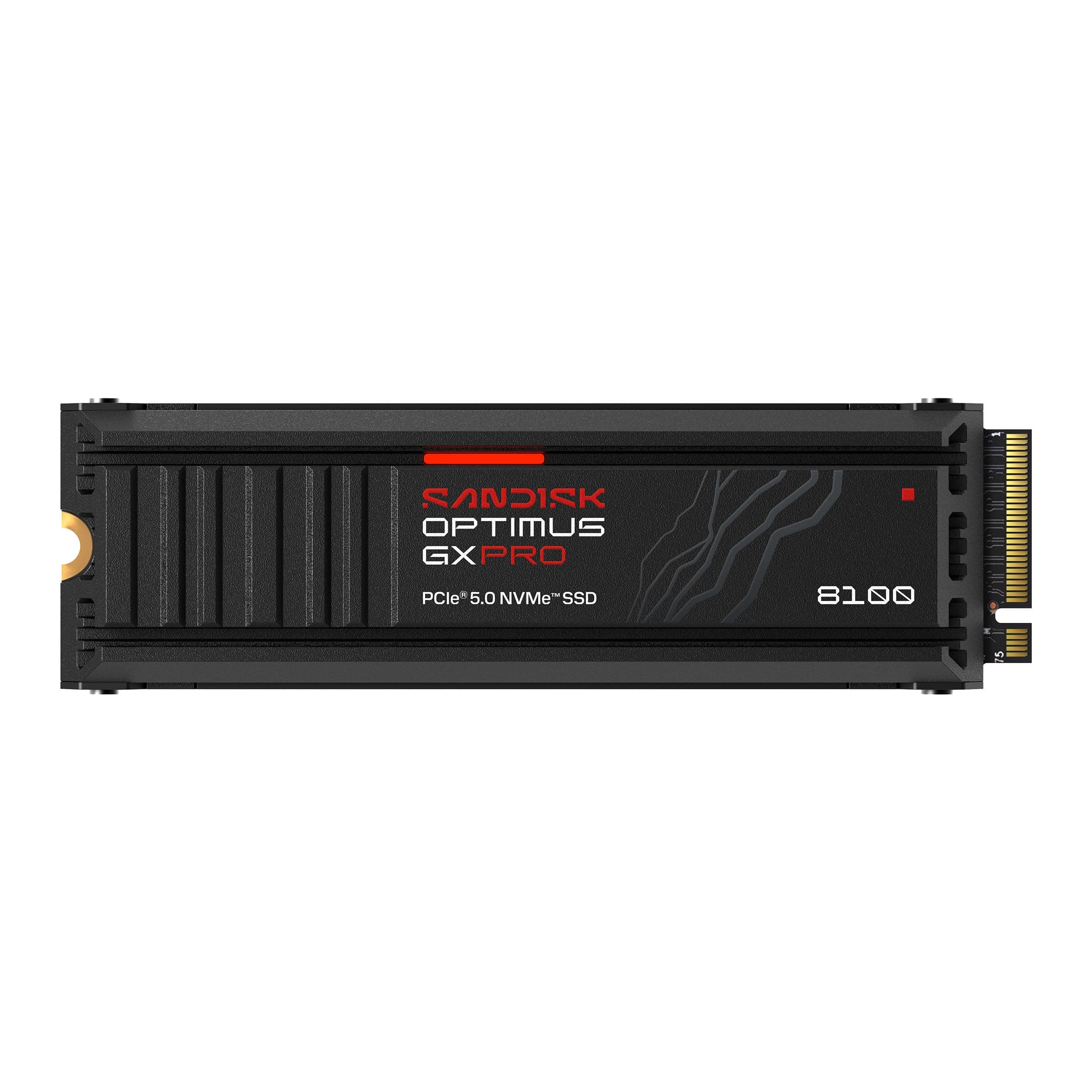 SANDISK Optimus GX PRO 8100 PCIe Gen 5 NVMe SSD mit Kühlkörper 8 TB (sequenzielle Lese-/Schreibgeschwindigkeiten von bis zu 14.900/13.200 MB/s, TLC 3D CBA NAND, bis zu 4.800 TBW) Heatsink 8 TB