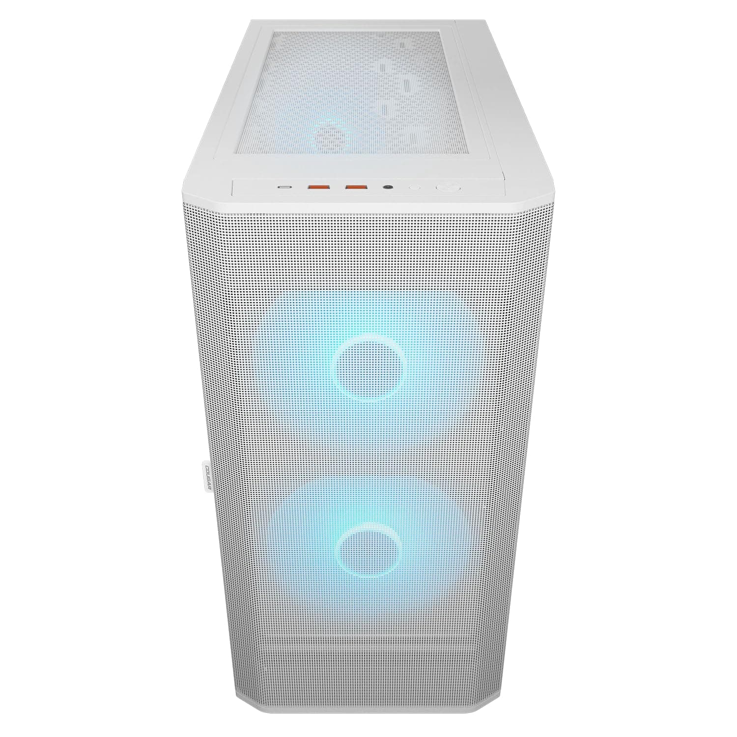 COUGAR AIRFACE Flow, Mid-Tower-Gehäuse, bis zu 10 Lüfter unterstützbar, 2 x 180-mm-ARGB-PWM-Lüfter an der Front, kompatibel mit bis zu 360-mm-AIO-Kühlung, 190-mm-Aircooler (Weiß) Bild 7