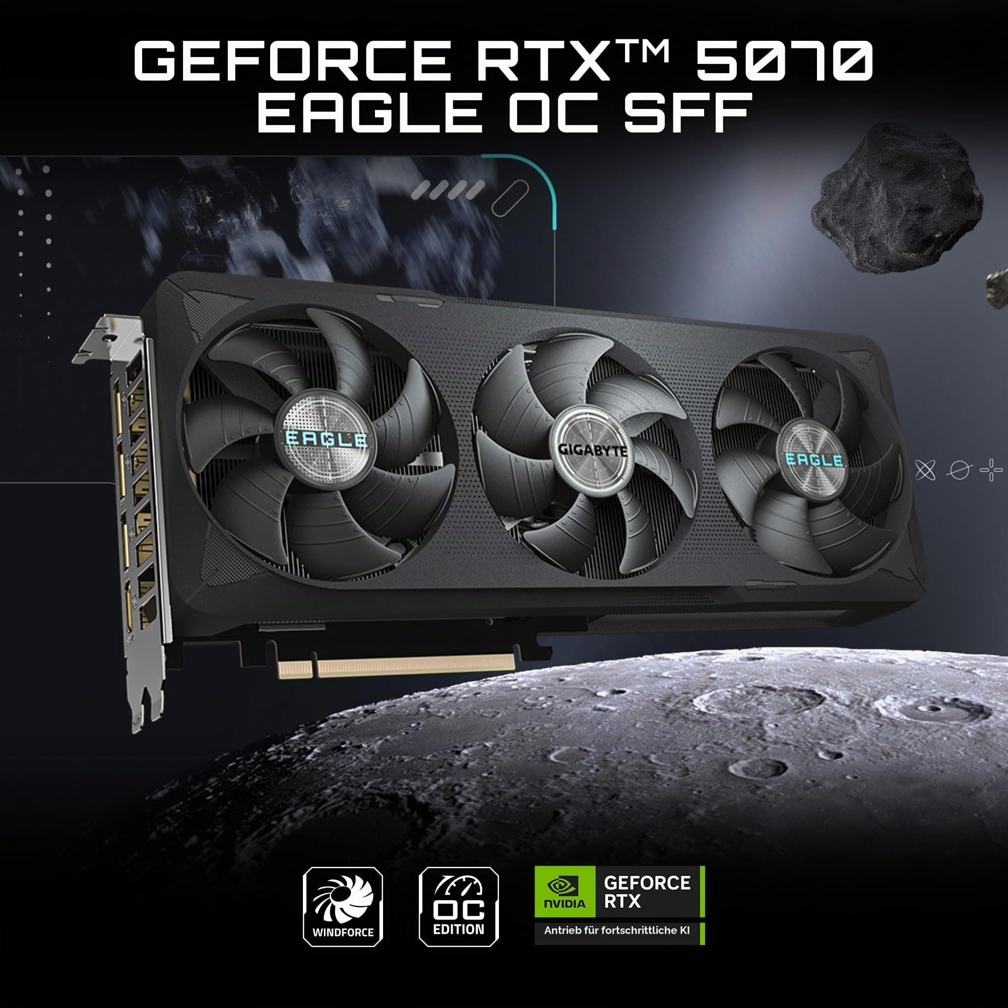 GIGABYTE GeForce RTX 5070 Eagle OC ICE SFF 12G Grafikkarte, 12GB 256-Bit GDDR7, PCIe 5.0, WINDFORCE Cooling System, GV-N5070EAGLEOC ICE-12GD Grafikkarte Bild 3