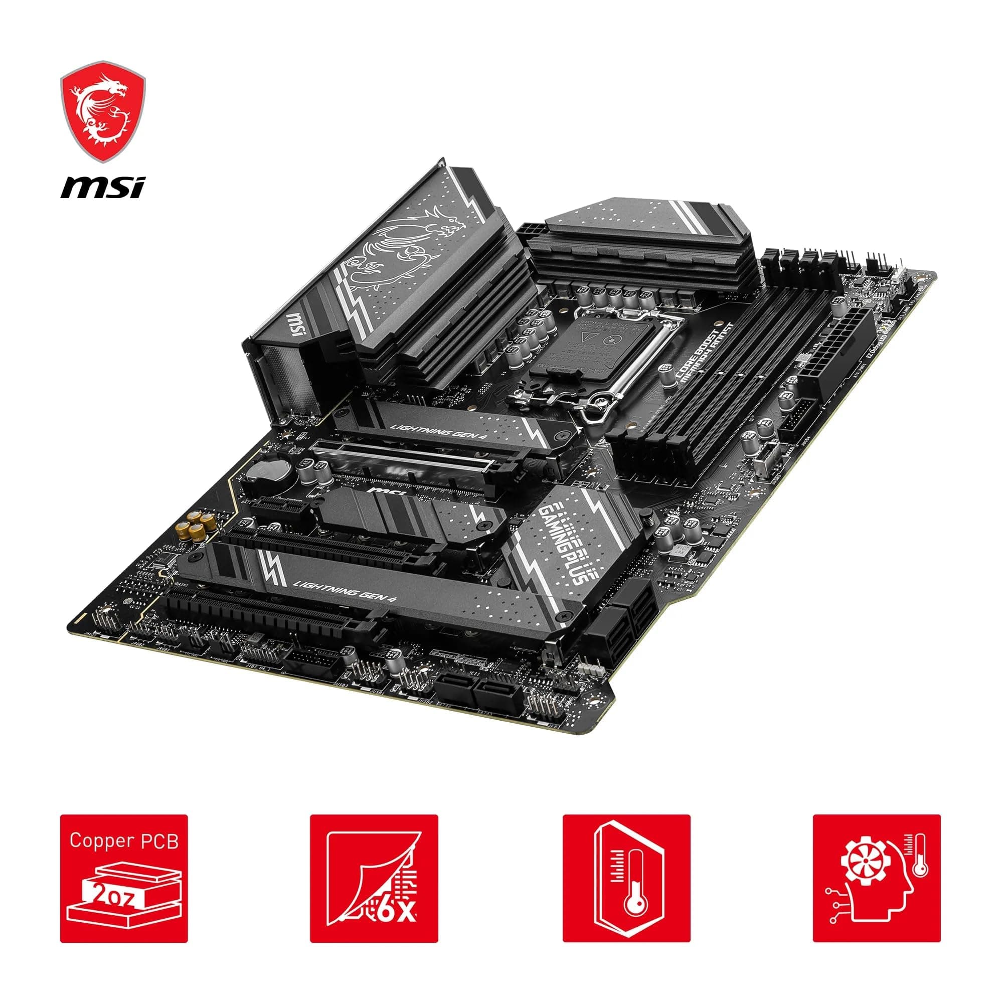 MSI Z790 Gaming Plus WiFi Mainboard, ATX - Unterstützt Intel Core Prozessoren der 12., 13. und 14. Gen, LGA 1700 - DDR5 Memory Boost 7200+MHz/OC, 1 x PCIe 5.0 x16, 4 x M.2 Gen4, 2.5G LAN, Wi-Fi 6E Bild 7