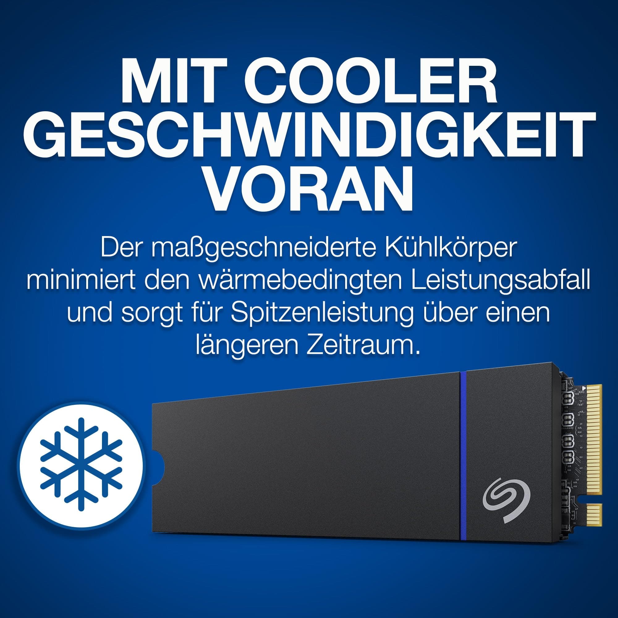 Seagate Game Drive M.2 SSD 1TB, Interne Solid State Drive für PS5, PCIe der 4. Gen., NVMe 1.4, bis zu 7300 MB/s mit Kühlkörper, Data Rescue Service (ZP1000GP3A2001) Bild 5