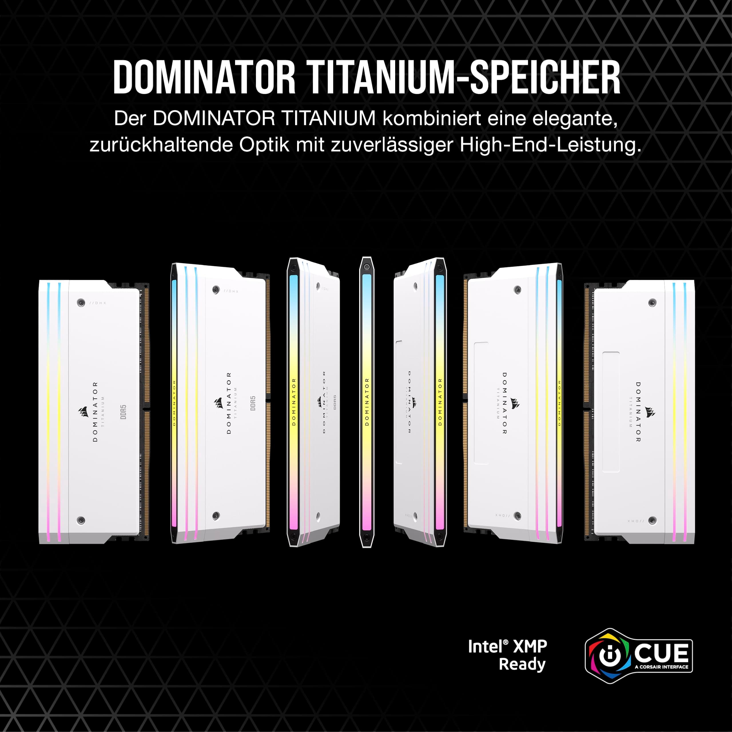 CORSAIR Dominator Titanium RGB DDR5 RAM 96GB (2x48GB) Bis zu 6400MHz CL32 Intel XMP 3.0 Desktop-Arbeitsspeicher – Weiß (CMP96GX5M2B6400C32W) 96GB (2x48GB) Weiß Bild 3