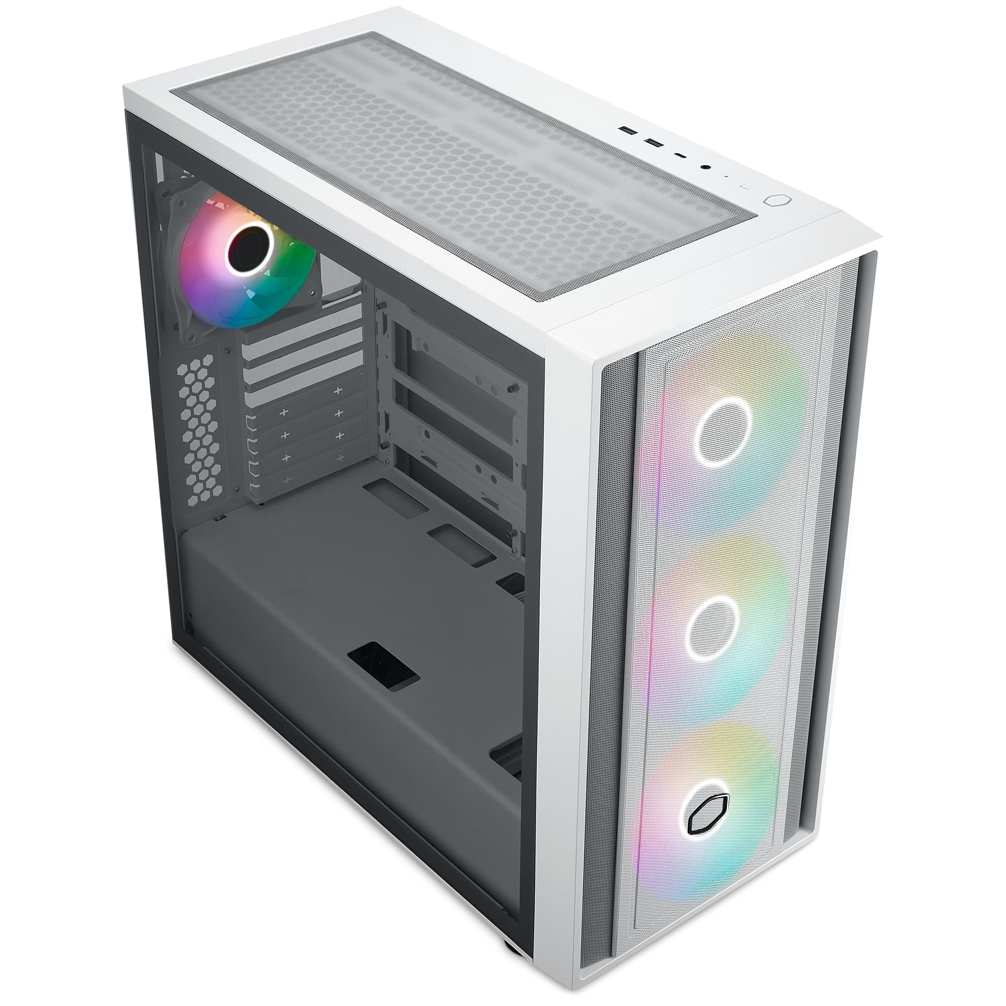 Cooler Master MasterBox 600 RGB Full Tower Cristal Templado USB-C Blanca White MasterBox 600 Bild 7