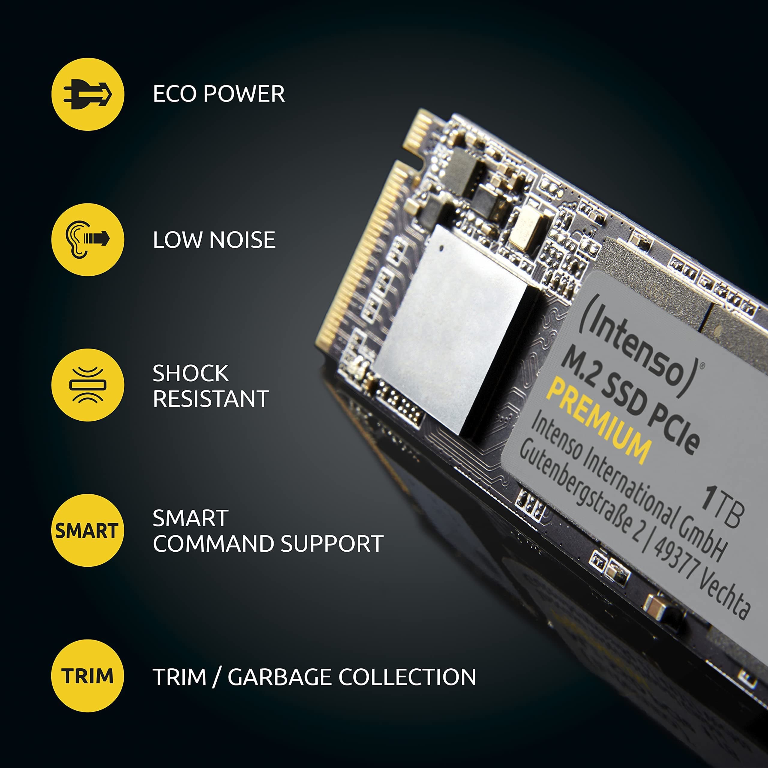 Intenso 500GB M.2 SSD PCIe Premium, bis zu 2100 MB/s, Festkörper-Laufwerk (PCI Express Gen.3x4 NVMe 1.3, Solid State Drive) 500GB M.2 PCIe Premium Bild 7