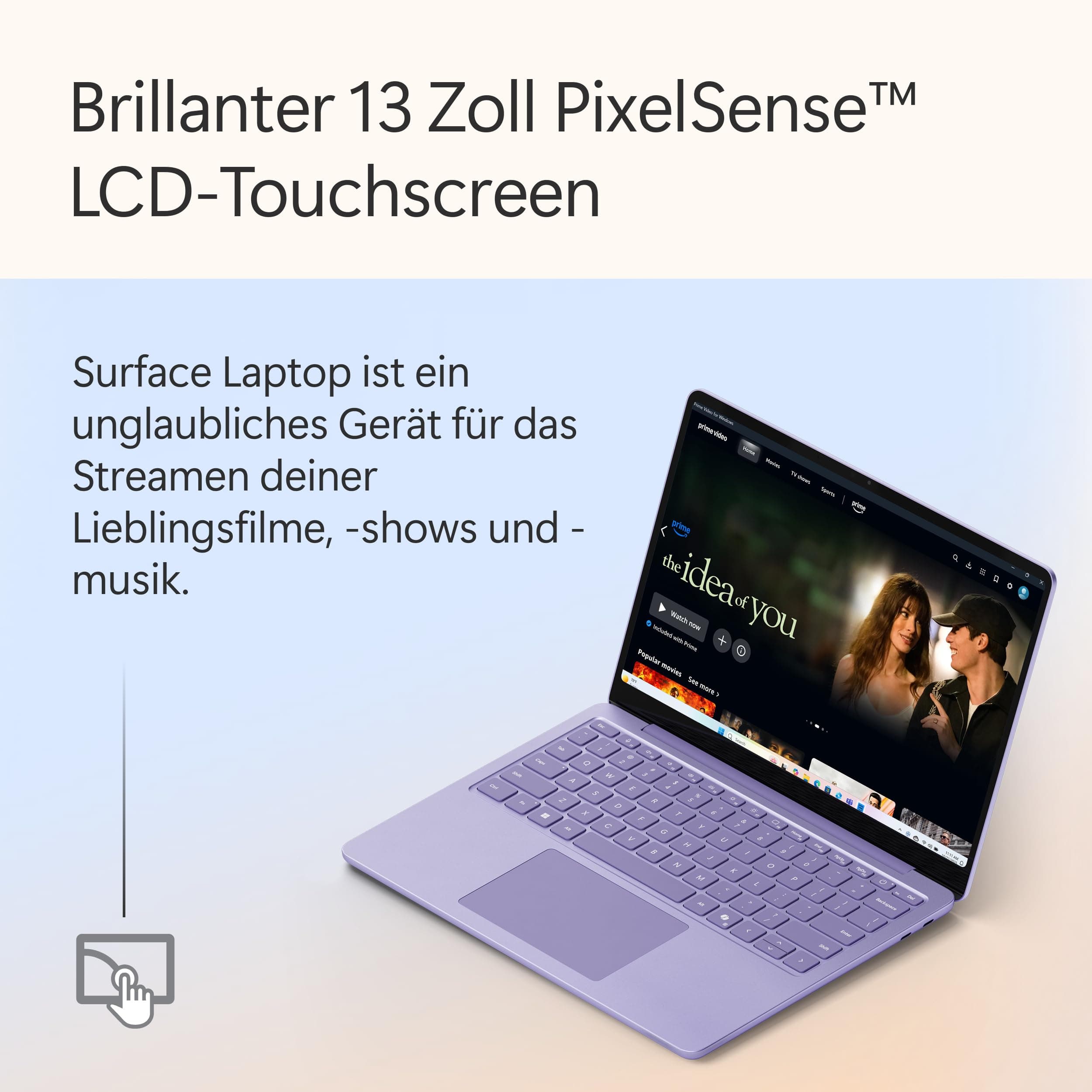 Microsoft Surface Laptop | Copilot+ PC | 13” LCD Touchscreen | Snapdragon® X Plus | 16GB RAM | 512GB Speicher | Neuestes Modell | Violett Violett 16GB RAM | 512GB Speicher Bild 4