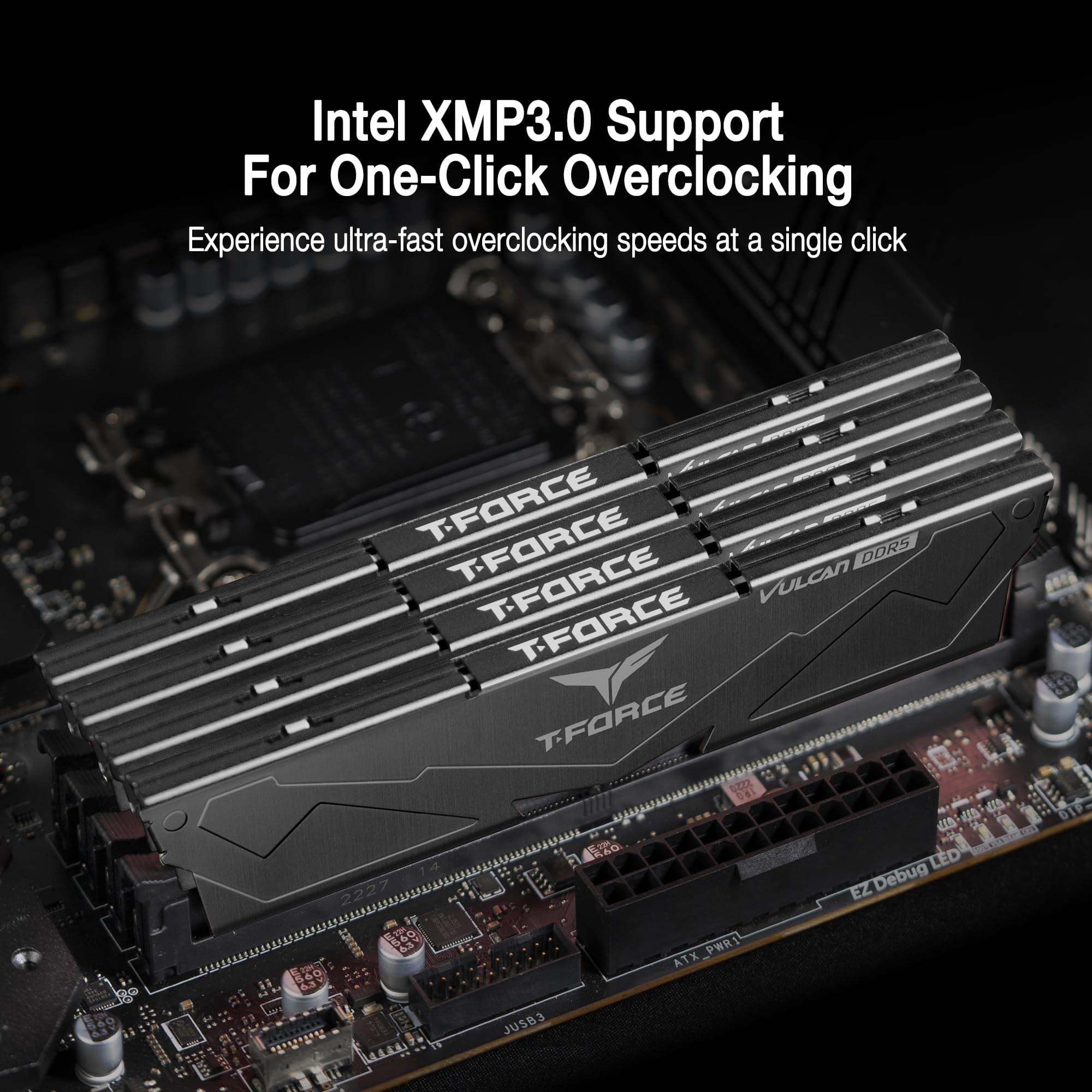 TEAMGROUP T-Force FLBD564G6000HC38JDC01 Vulcan DDR5 64GB (2x32GB) 6000MHz (PC5-48000) CL38 Intel XMP 3.0 & AMD Expo kompatibles Desktop-Speichermodul RAM Schwarz 64GB(32GBx2) DDR5 6000MHz 38-46-46-84 Schwarz Bild 5