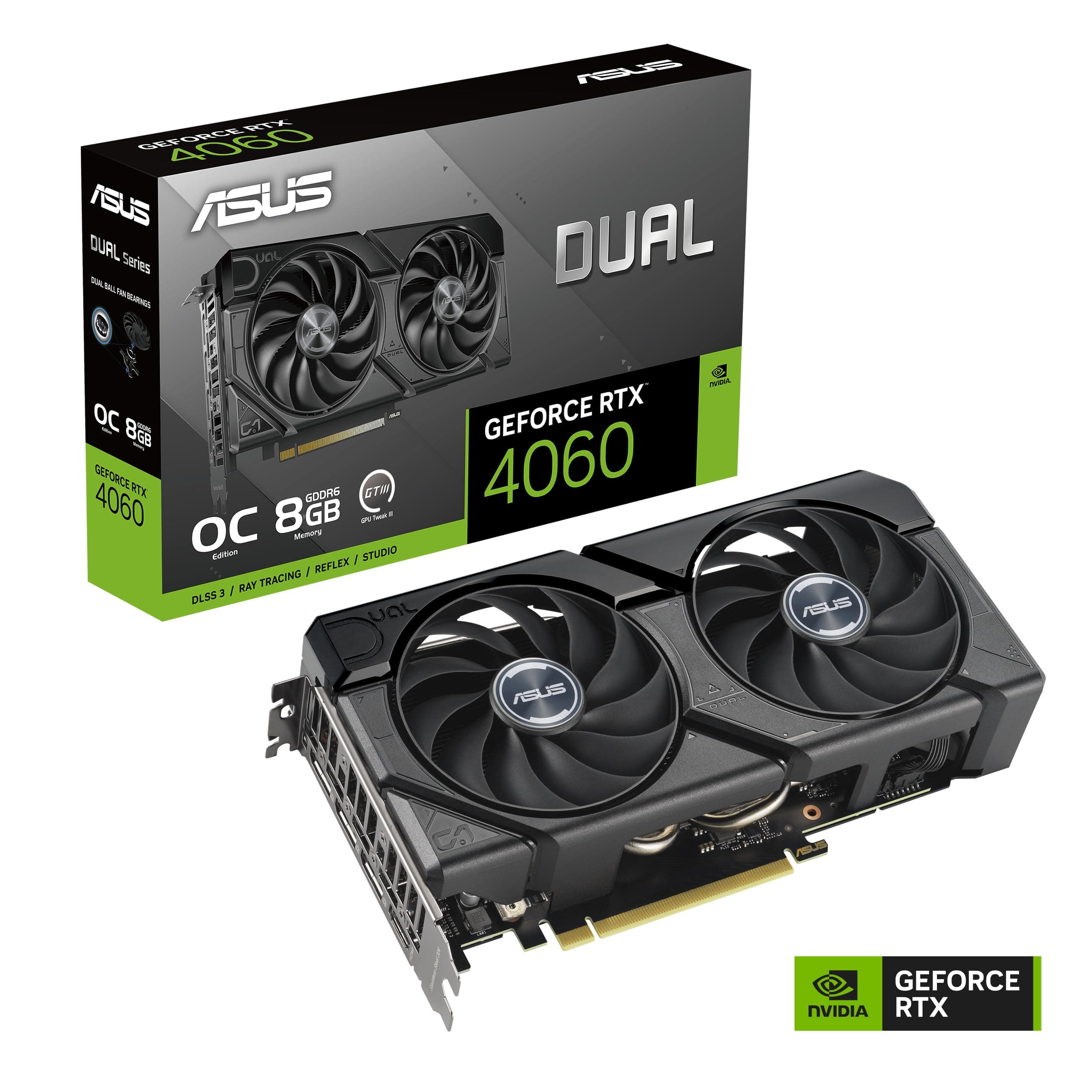 ASUS Dual GeForce RTX 4060 EVO OC Edition 8GB GDDR6 (PCIe 4.0, DLSS 3, HDMI 2.1a, DisplayPort 1.4a, Axial-Tech-Lüfterdesign, 0dB, BIOS, Auto-Extreme-Technologie) Bild 4