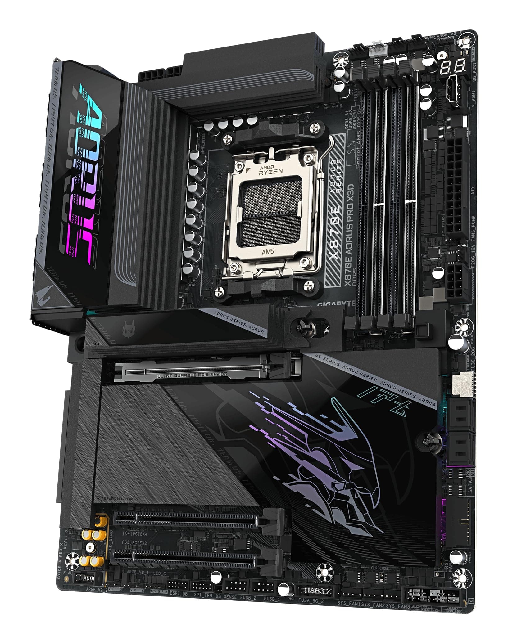 GIGABYTE X870E AORUS PRO X3D Mainboard - Unterstützt AMD Ryzen 9000 CPUs, digitales 18+2+2-Phasen-VRM, bis zu 9000MHz DDR5 (O.C.), 2xPCIe 5.0 + 2xPCIe 4.0, Wi-Fi 7, 5GbE LAN, USB 4 Bild 7