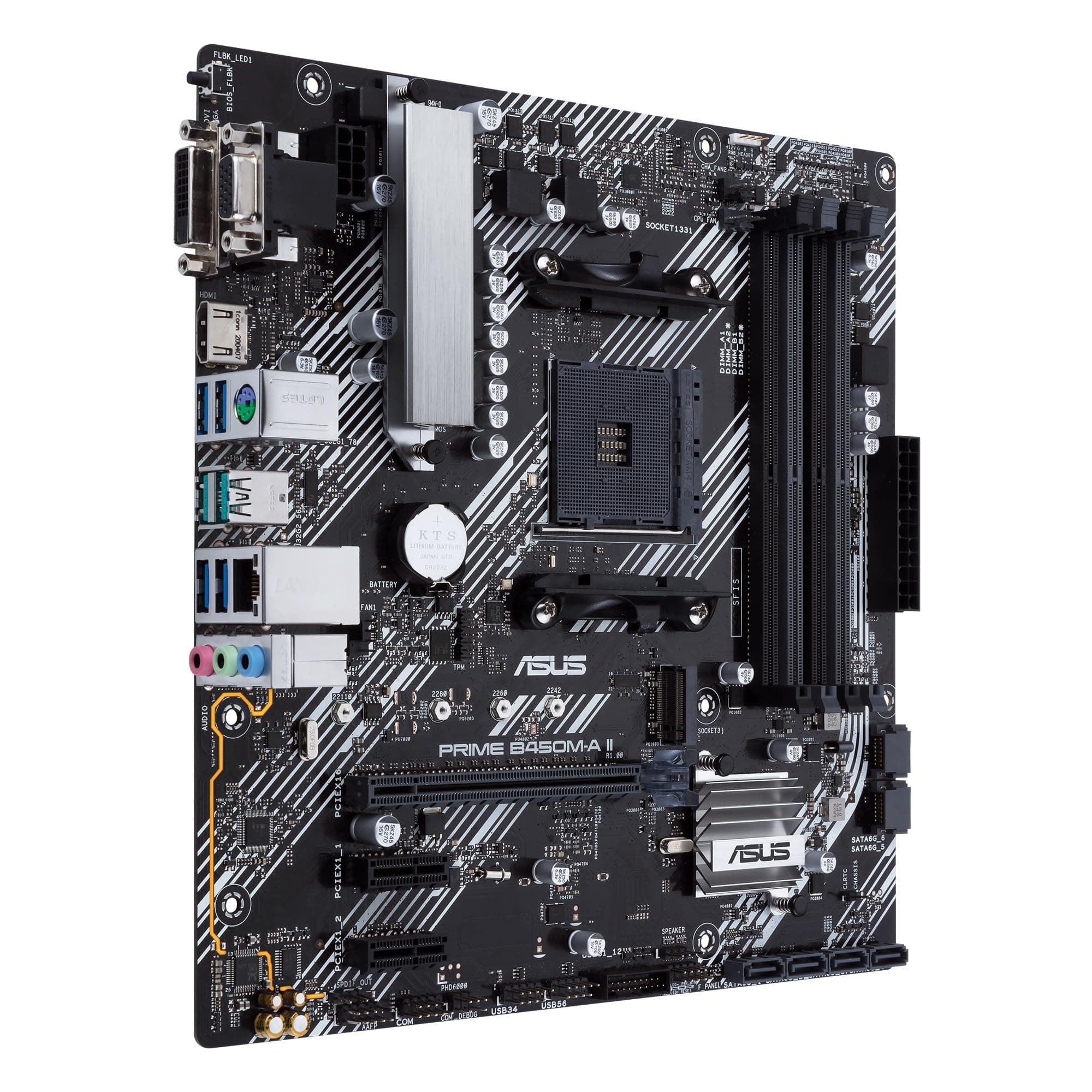 Asus Prime B450M-A II Mainboard Sockel AM4 (mATX, AMD Ryzen, DDR4-Speicher, M.2, SATA 6Gbit/s, USB 3.1 Gen 2 Typ-A. Aura Sync) microATX B450 Bild 5