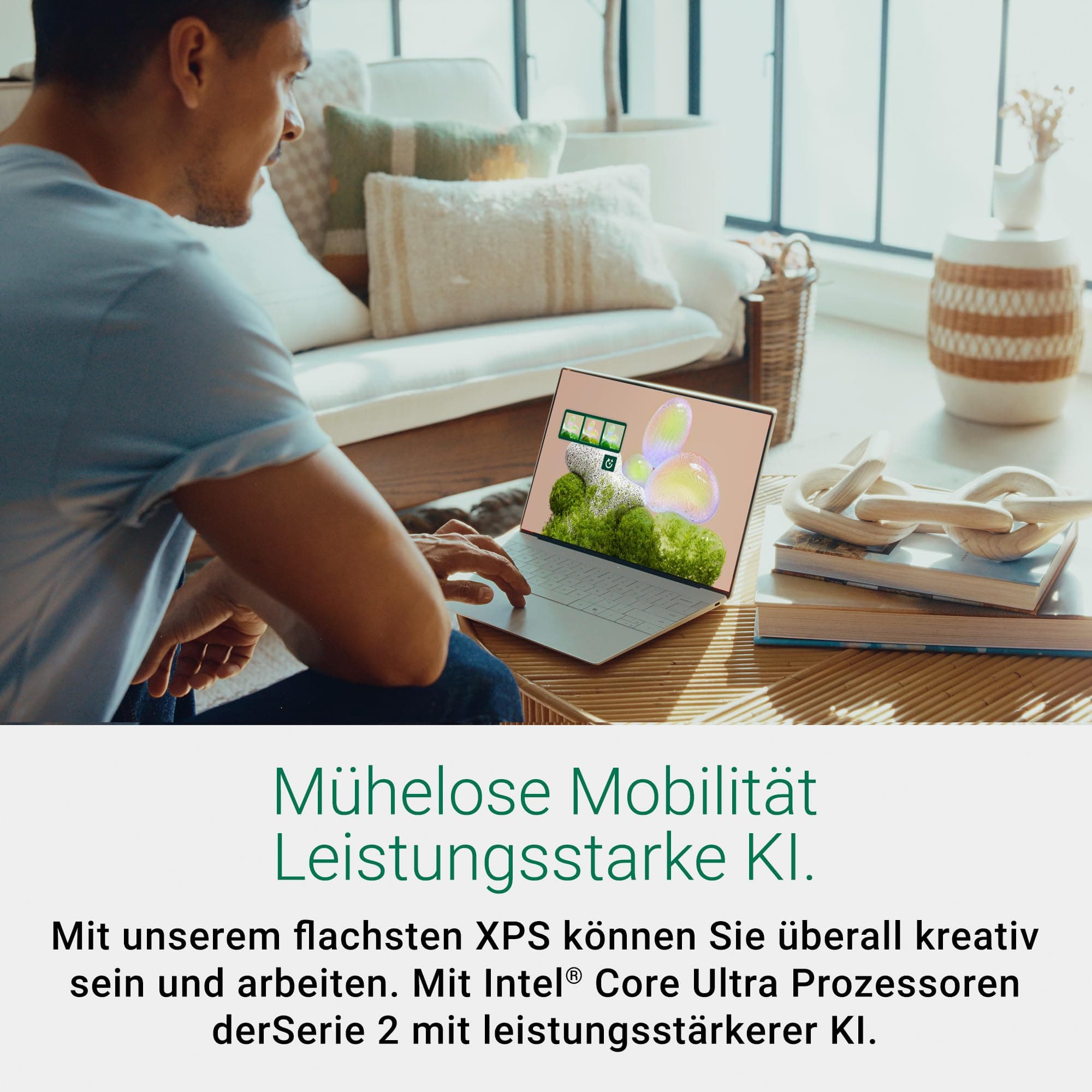 Dell XPS 13 (9350) Laptop Copilot+ PC 13.4 Inch FHD+ 120Hz, Intel Core Ultra 7 Series 2 Intel - Evo Edition, Intel Arc, 32GB RAM, 1TB SSD, Windows 11 Home, German QWERTZ Backlit Keyboard, Platinum Core Ultra 7 258V 32GB Windows 11 Home Bild 2
