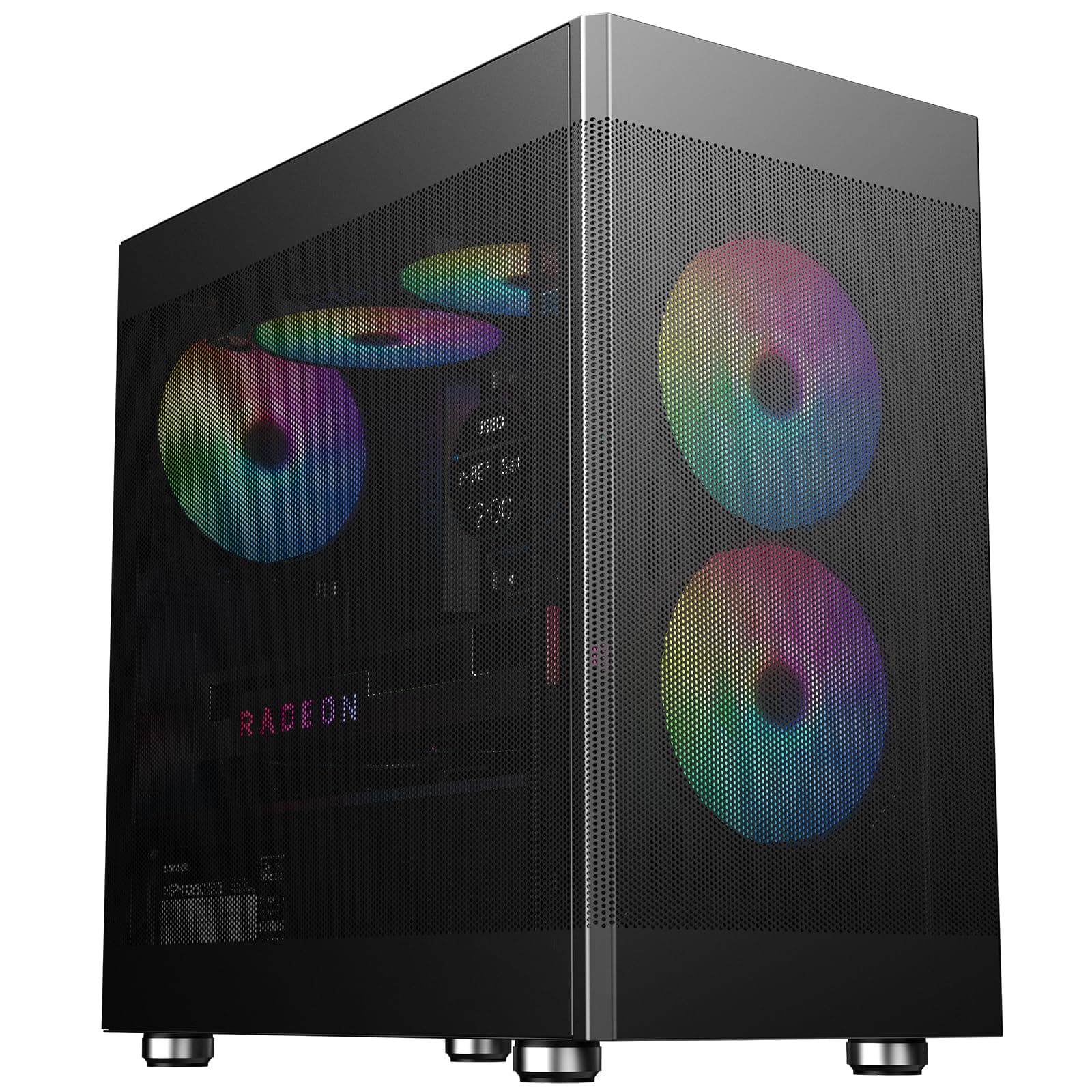 Itek PC-Gehäuse PROMESH 35B – Gaming-/Office-Mini-Tower, Micro-ATX, USB-C, 2× USB 3.0, Mesh-Design auf DREI Seiten Bild 5