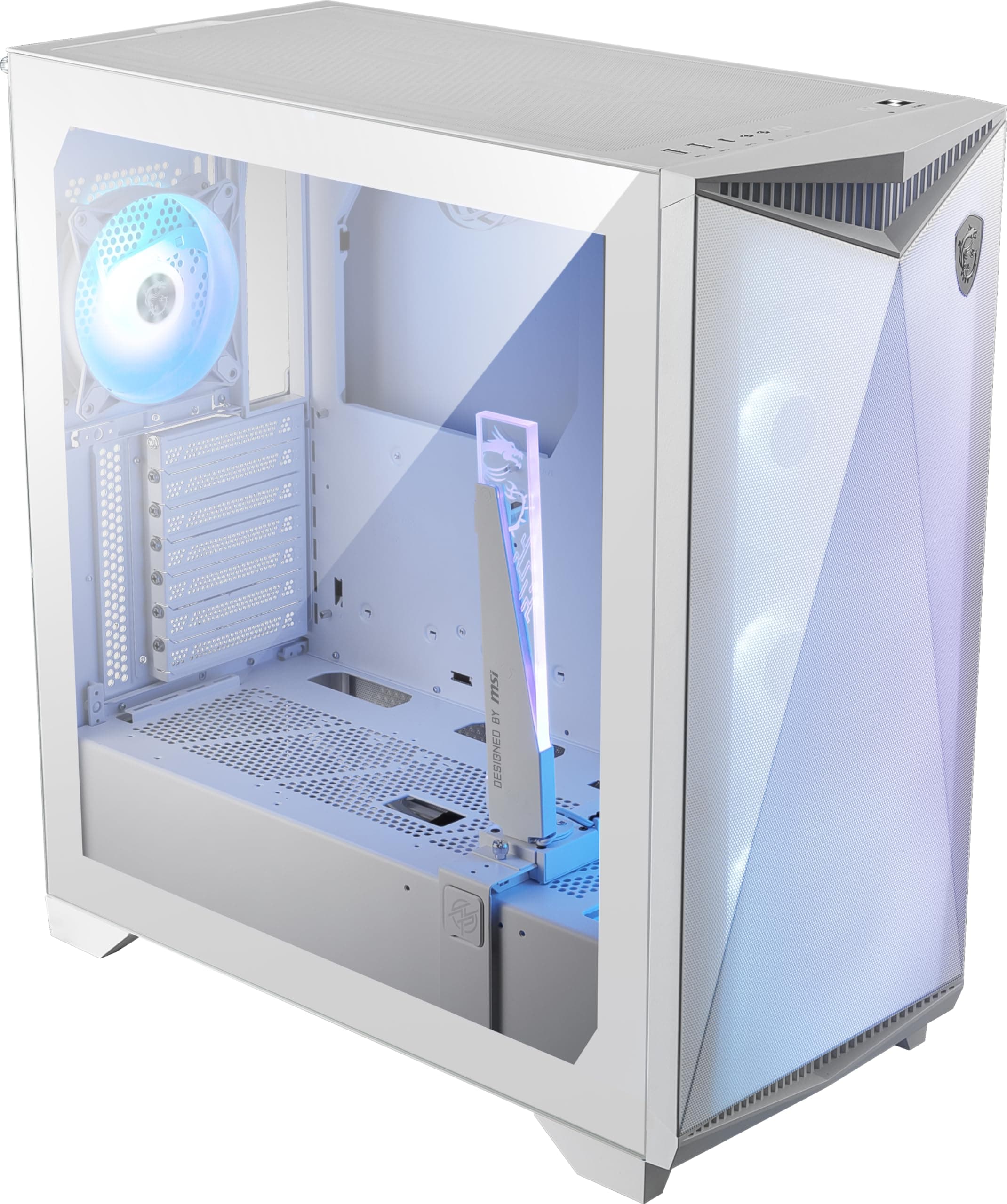 MSI MPG GUNGNIR 300R Airflow White Mid-Tower PC-Gehäuse - E-ATX Kapazität, Grafikkartenständer, schaltbare Halterung, ARGB-PWM-Lüfter, Staubfilter, Kabelführung, USB 3.2 Gen 2x2 Typ-C Bild 7