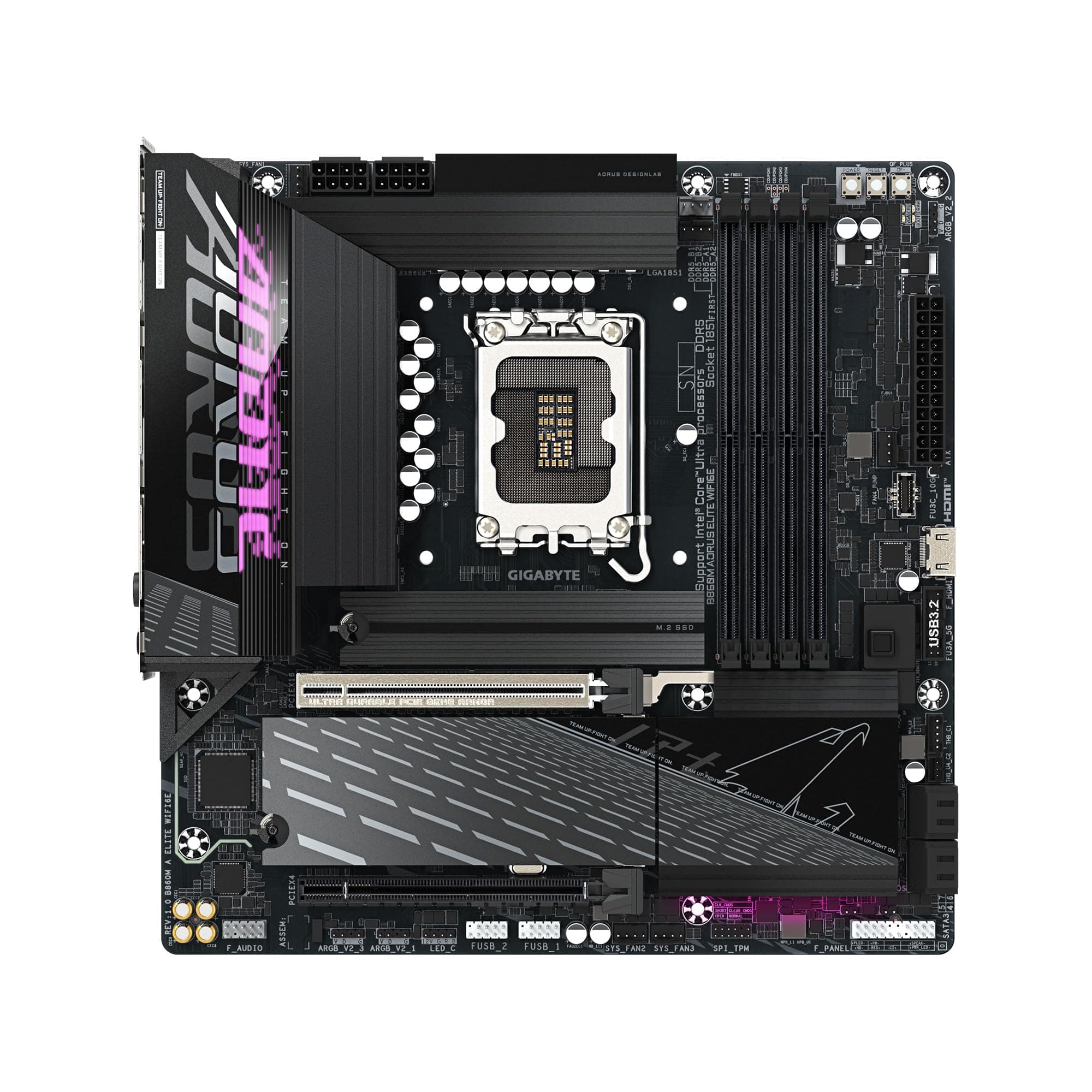 GIGABYTE B860M AORUS Elite WIFI6E Intel Core Ultra (Series 2) LGA 1851 Motherboard, mATX, DDR5, 3X M.2, PCIe 5.0, USB-C, WIFI6E, 2.5GbE LAN, EZ-Latch Bild 3