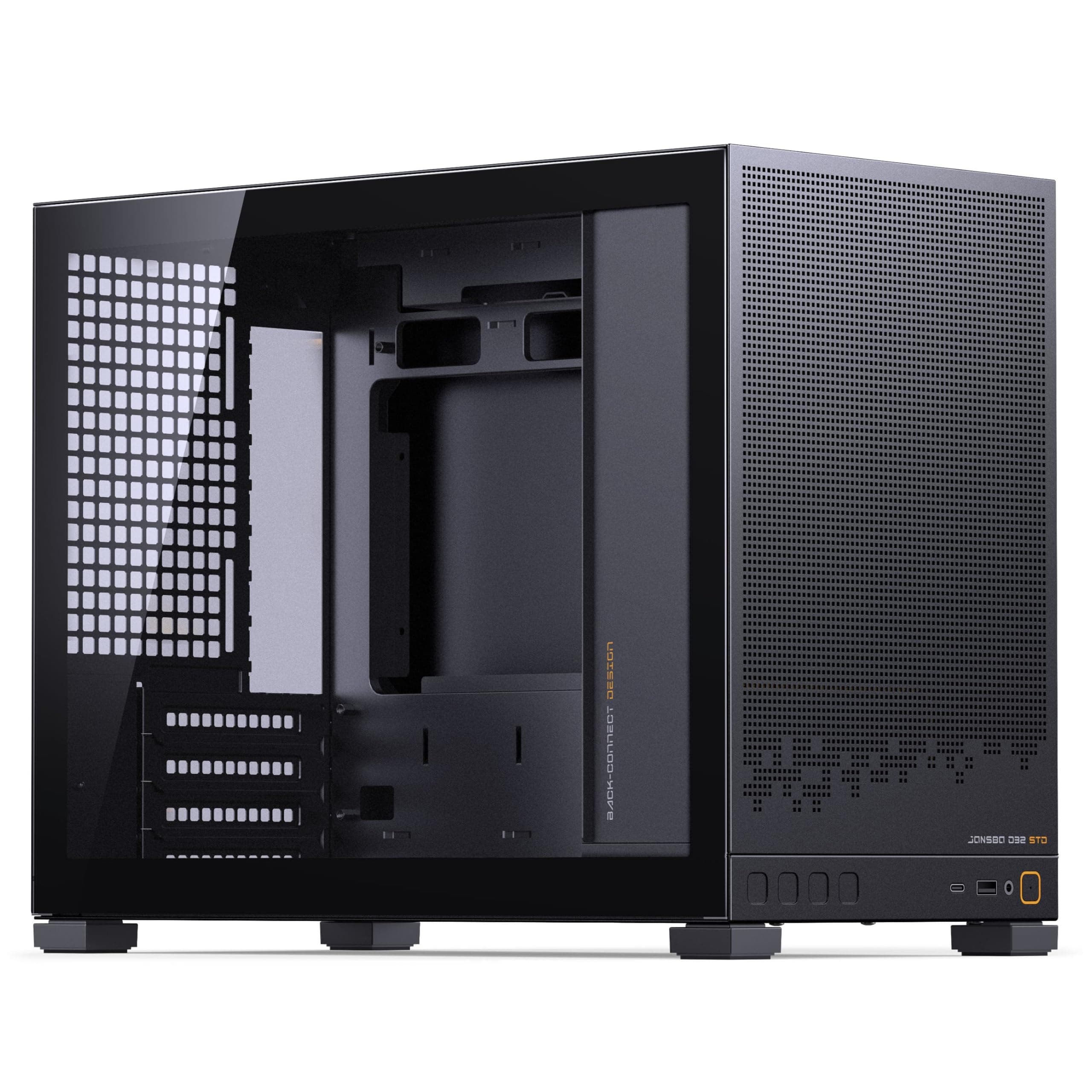 Jonsbo D32 STD PC-Gehäuse Schwarz | Mini Case für Micro-ATX mit Tempered Glass, Back-Connect-kompatibel, starker Airflow, kompakt & stylish für Gaming Builds