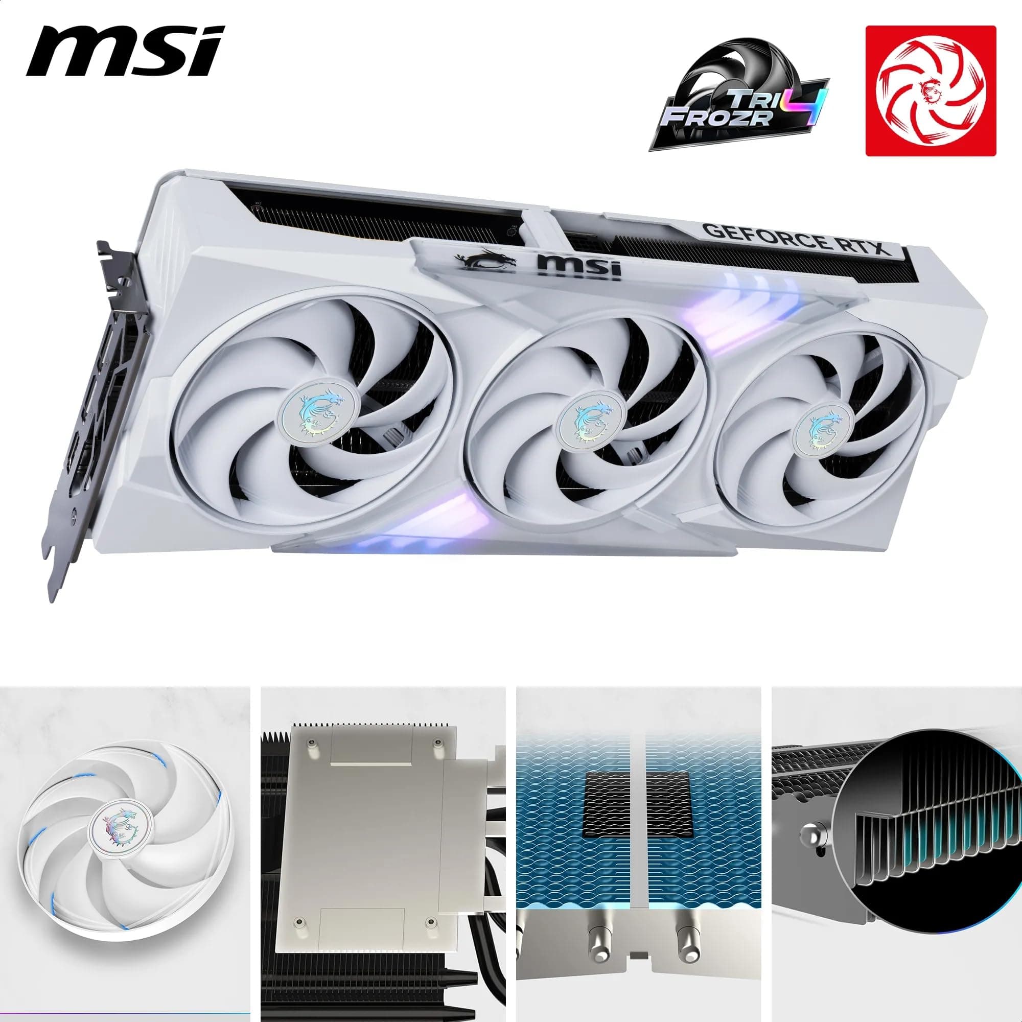 MSI GeForce RTX 5070 12G Gaming Trio OC White - 12GB GDDR7 (28Gbps/192-bit), PCIe 5, Boost: 2542 MHz, HDMI 2.1b, DisplayPort 2.1b Bild 7