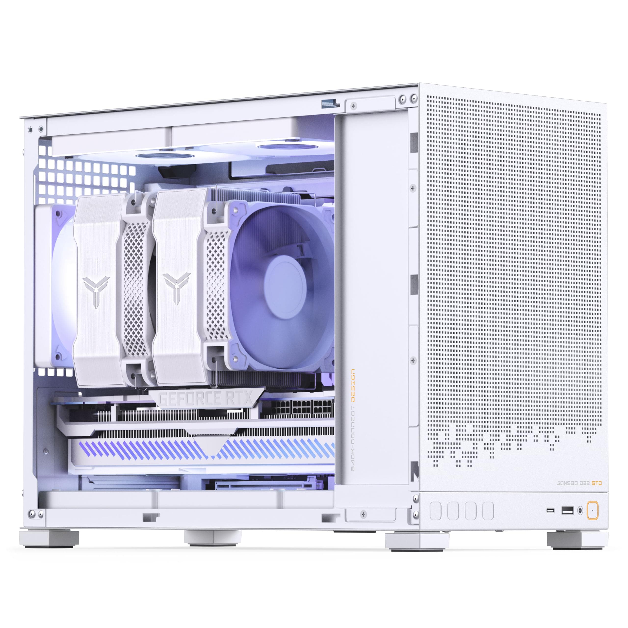 Jonsbo D32 STD Mesh PC-Gehäuse Weiß | Mini Case für Micro-ATX, Back-Connect-kompatibel, starker Airflow, kompakt & stylish für Gaming Builds Bild 3
