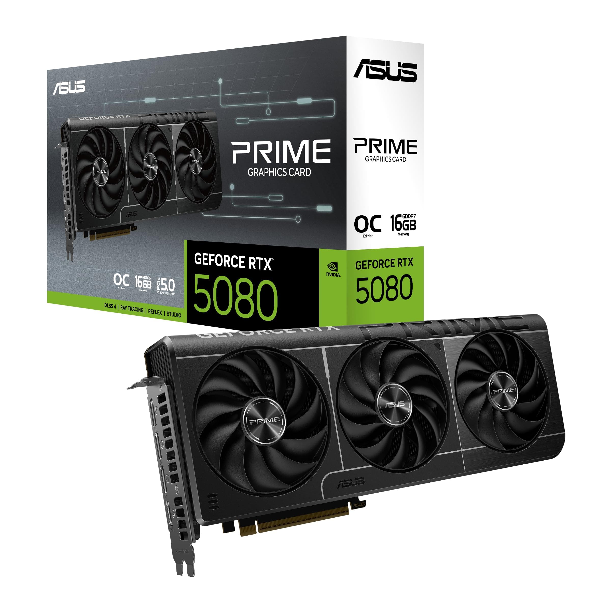 ASUS Prime GeForce RTX 5080 EVO 16GB GDDR7 OC Edition Gaming Grafikkarte (Nvidia GeForce RTX5080, SFF-Ready, Dual-BIOS-Schalter, PCIe 5.0, 1x HDMI 2.1b, 3X DisplayPort 2.1a, PRIME-RTX5080-O16G-EVO) Bild 2