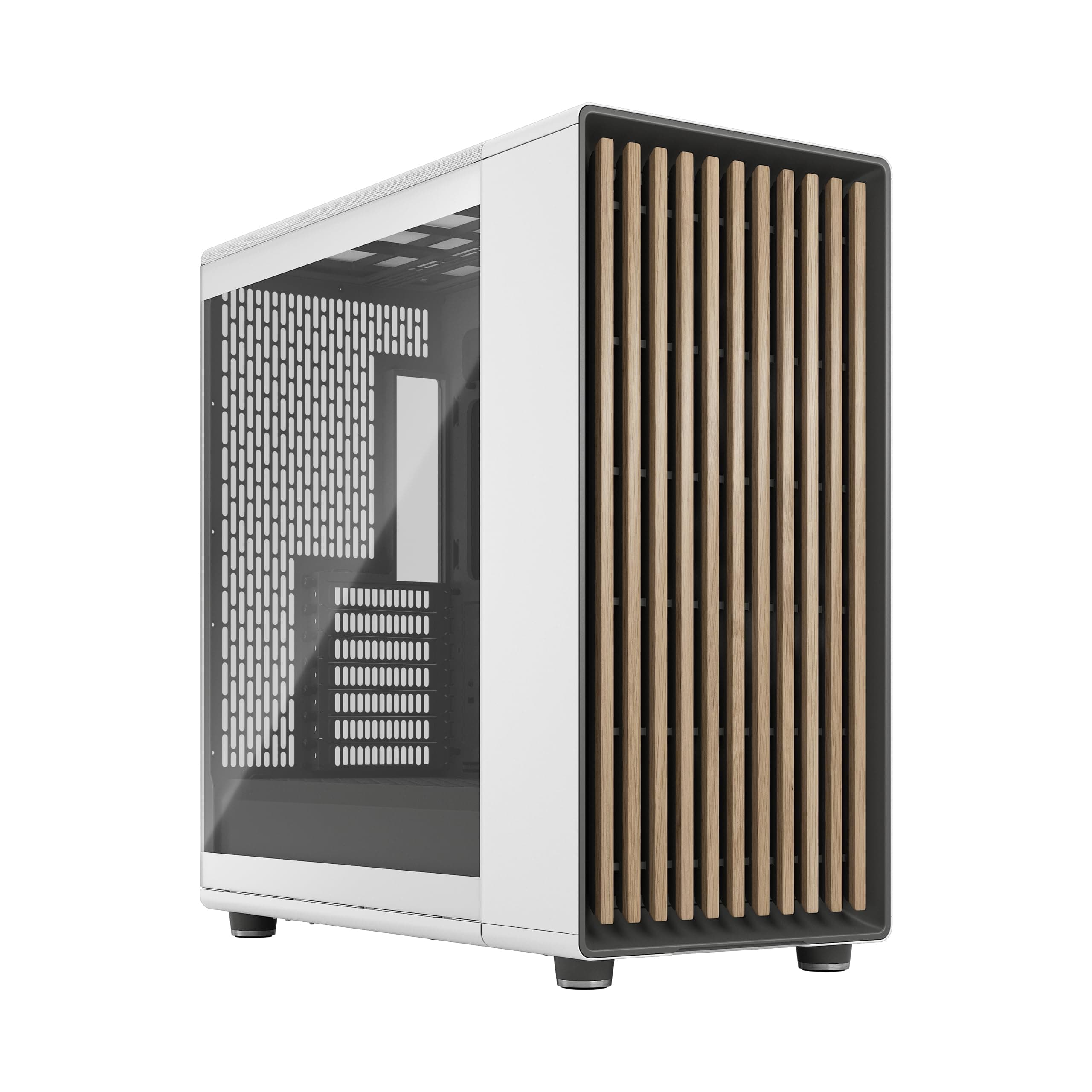 Fractal Design North XL Gehäuse Weiß - E-ATX PC Tower | Big Tower PC Gehäuse mit 3x 140mm Lüftern, USB Typ-C, für bis 413mm GPU, Full-Tower ATX Case North XL White TG Clear