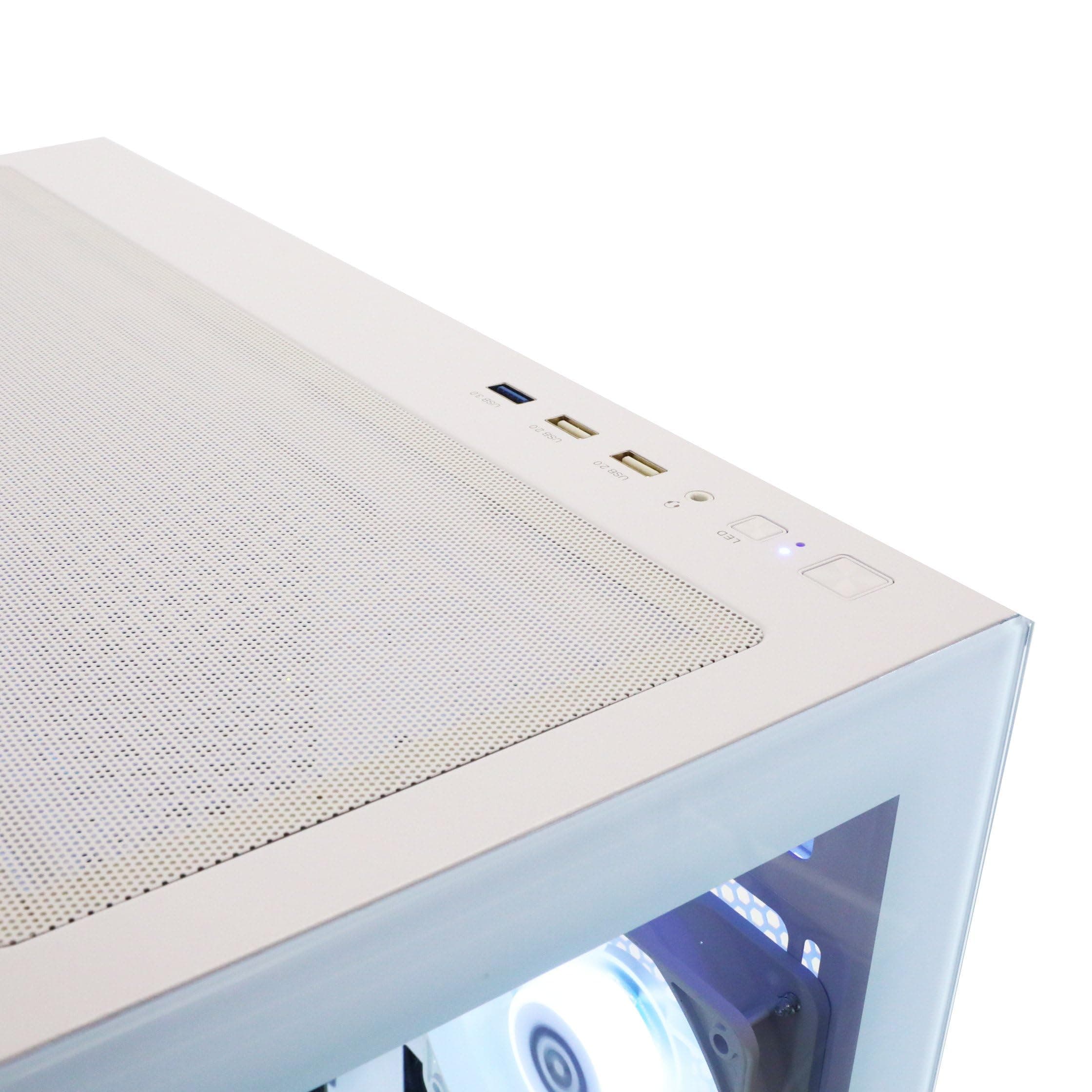 CYBERPOWERPC Wyvern Gaming PC - Intel Core i5 12400F, Nvidia RTX 5060, 16GB RAM, 1TB NVMe SSD, 650W PSU, Wi-Fi, Windows 11, Prism Panoramic White Intel Core i5 12400F , White Case Nvidia RTX 5060 Bild 6