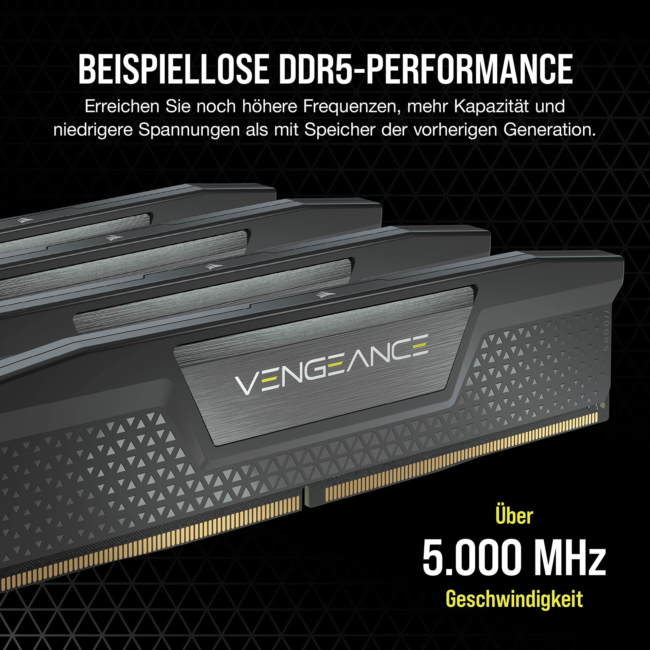 CORSAIR VENGEANCE DDR5 RAM 32GB (2x16GB) Bis zu 4800MHz CL40 Intel XMP 3.0 Desktop-Arbeitsspeicher – Schwarz (CMK32GX5M2A4800C40) Bild 5