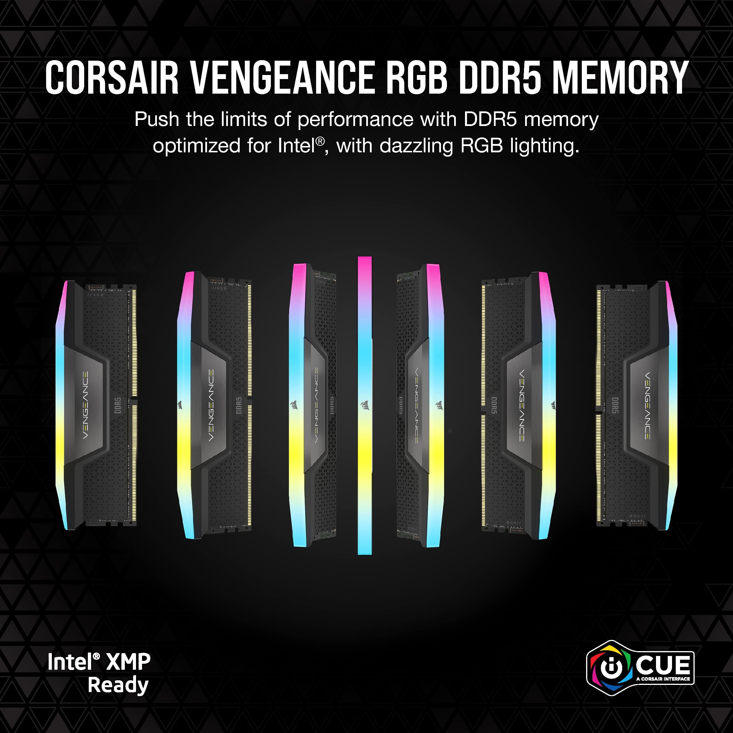 CORSAIR Vengeance RGB DDR5 RAM 64GB (2x32GB) Bis zu 5600MHz CL40 Intel XMP 3.0 Desktop-Arbeitsspeicher – Schwarz (CMH64GX5M2B5600C40) Bild 3