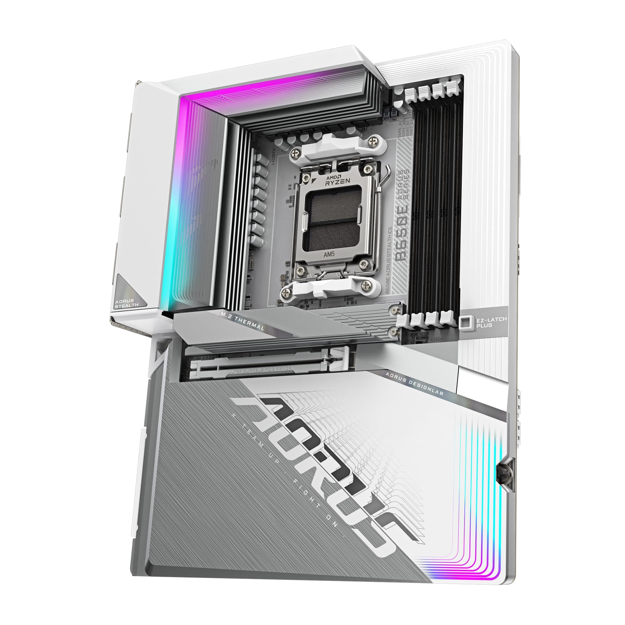 GIGABYTE B650E AORUS Stealth Ice Mainboard - AMD Ryzen 9000er-Serie, 12+2+2 Phasen VRM, bis zu 8000 MHz DDR5 (OC), 1xPCIe 5.0 + 2xPCIe 4.0 M.2, 2,5 GbE LAN, WiFi 7, USB 3.2 Gen 2x2 Bild 7
