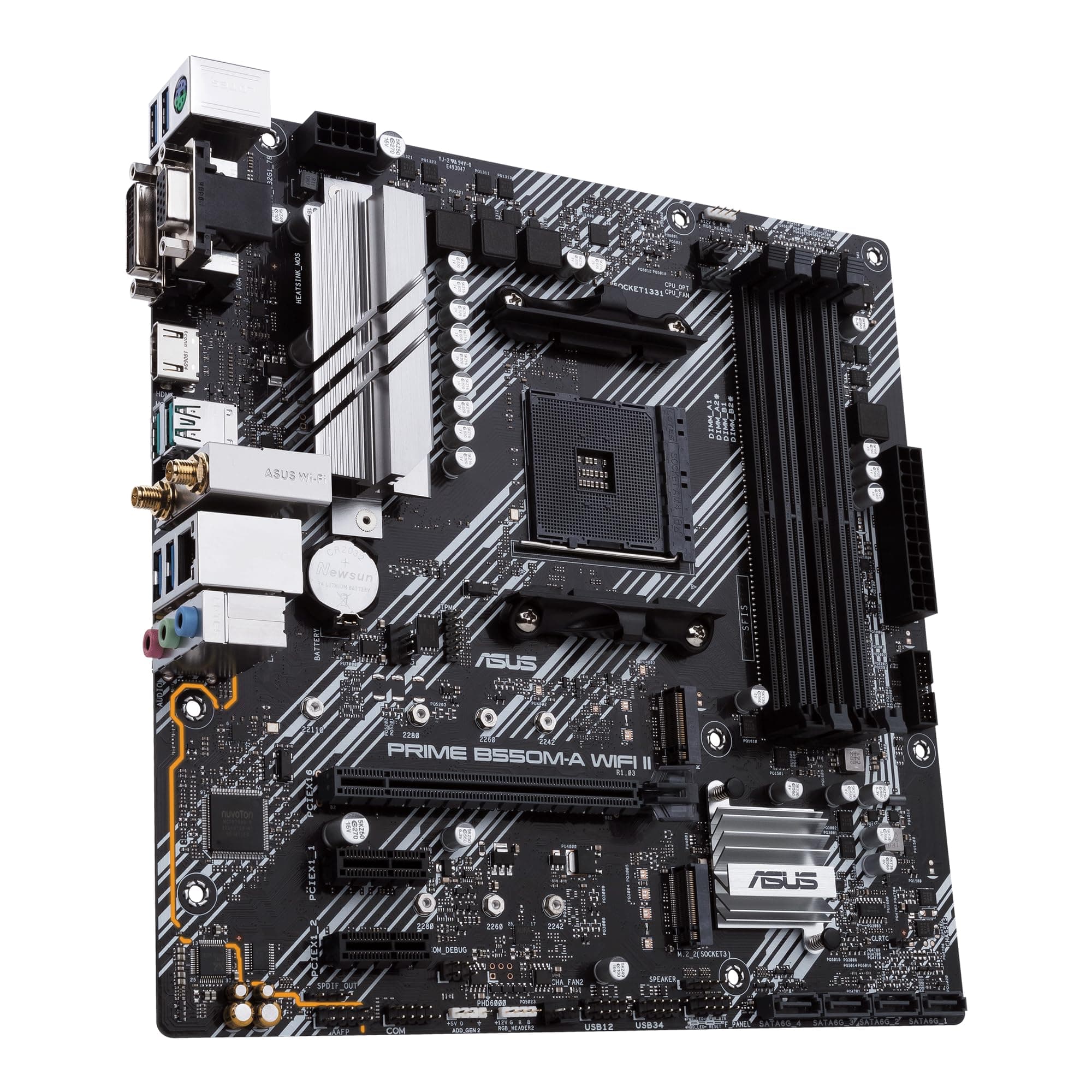 ASUS Prime B550M-A WiFi II Gaming Mainboard Sockel Ryzen AM4, mATX (AMD B550, PCIe 4.0, WiFi6, Dual M.2, SATA 6Gbit/s, Aura Sync) Bild 8