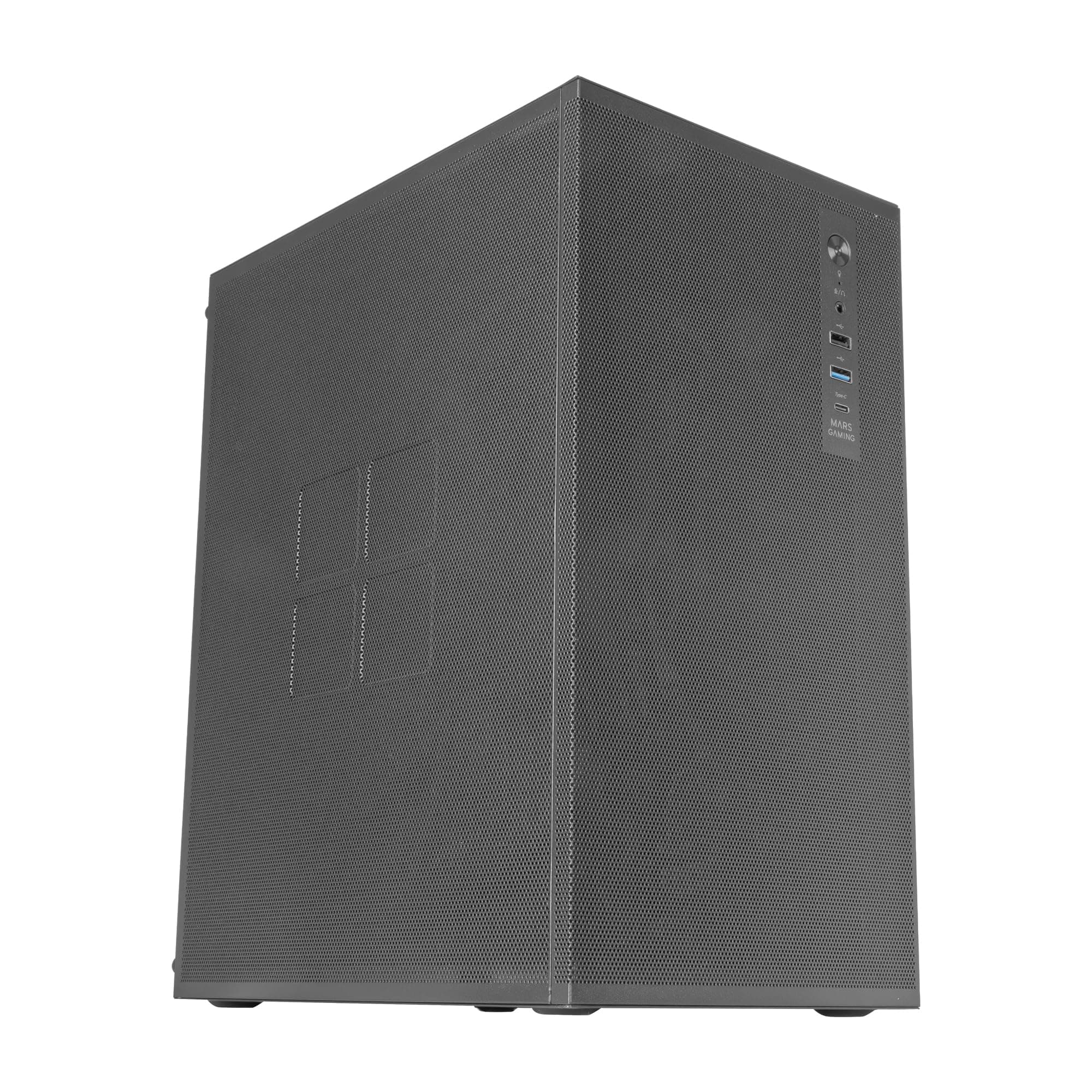 Mars Gaming MC-MESHPRO, MicroATX- und Mini-ITX-PC-Gehäuse, AirMesh Pro System, Mesh-Panels aus Japanischem Stahl, 120mm PWM FDB Rücklüfter, Unterstützung Flüssigkeitskühlungen 120mm, USB-C, Schwarz