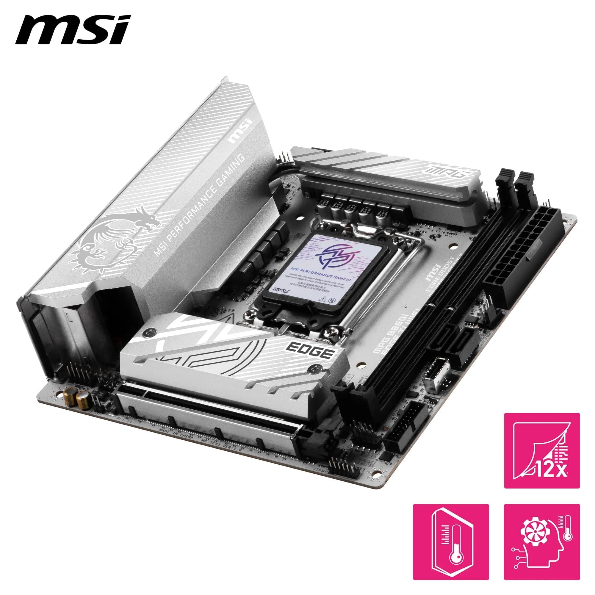 MSI MPG B860I Edge TI WiFi Mainboard, Mini-ITX - Unterstützt Intel Core Ultra Prozessoren (Series 2), LGA 1851-110A SPS VRM, DDR5 Memory Boost (8600+ MT/s OC), PCIe 5.0 x16, M.2 Gen5, Wi-Fi 7 Bild 7