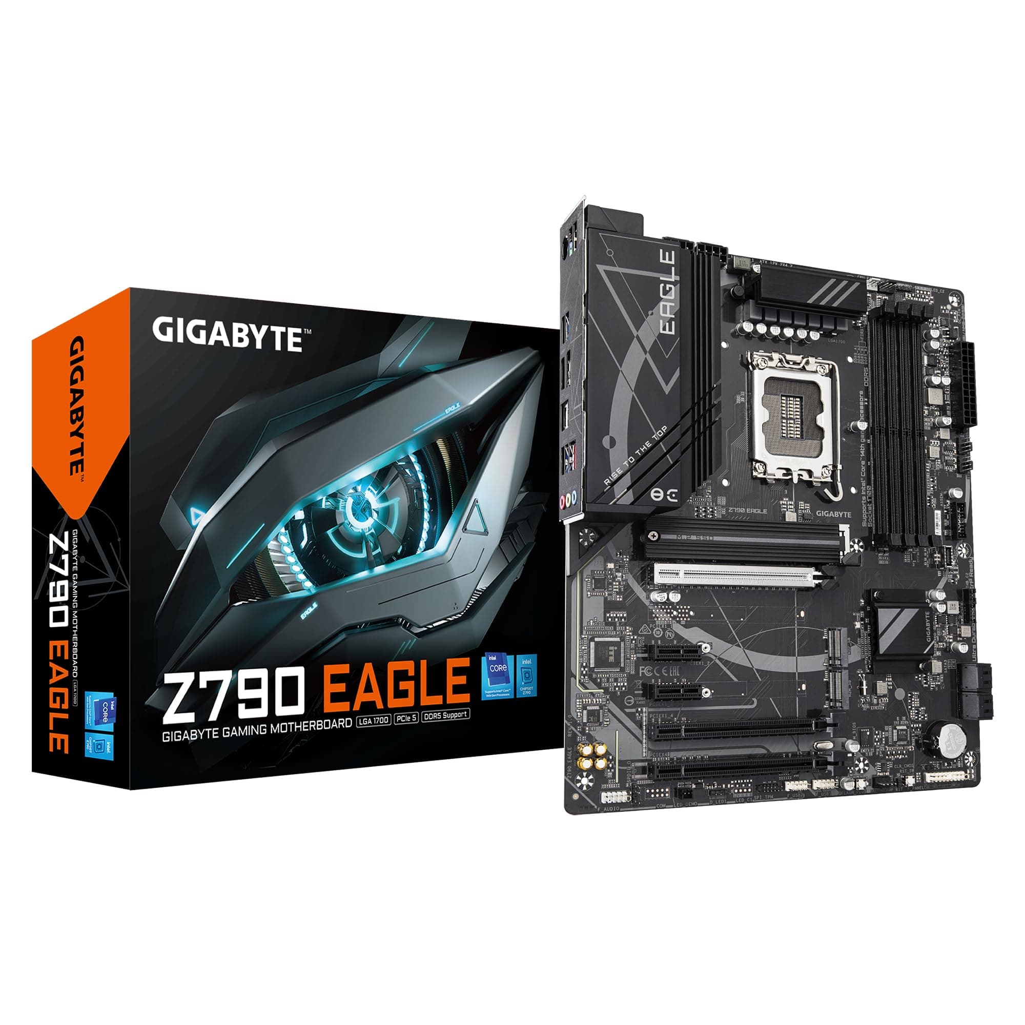 GIGABYTE Z790 Eagle Motherboard - Unterstützt 14. Generation Intel Core CPUs, 12+1+1 Phasen VRM, bis zu 7600MHz DDR5 (OC), 3xPCIe 4.0 M.2, 2,5GbE LAN, USB 3.2 Gen 2 Bild 2