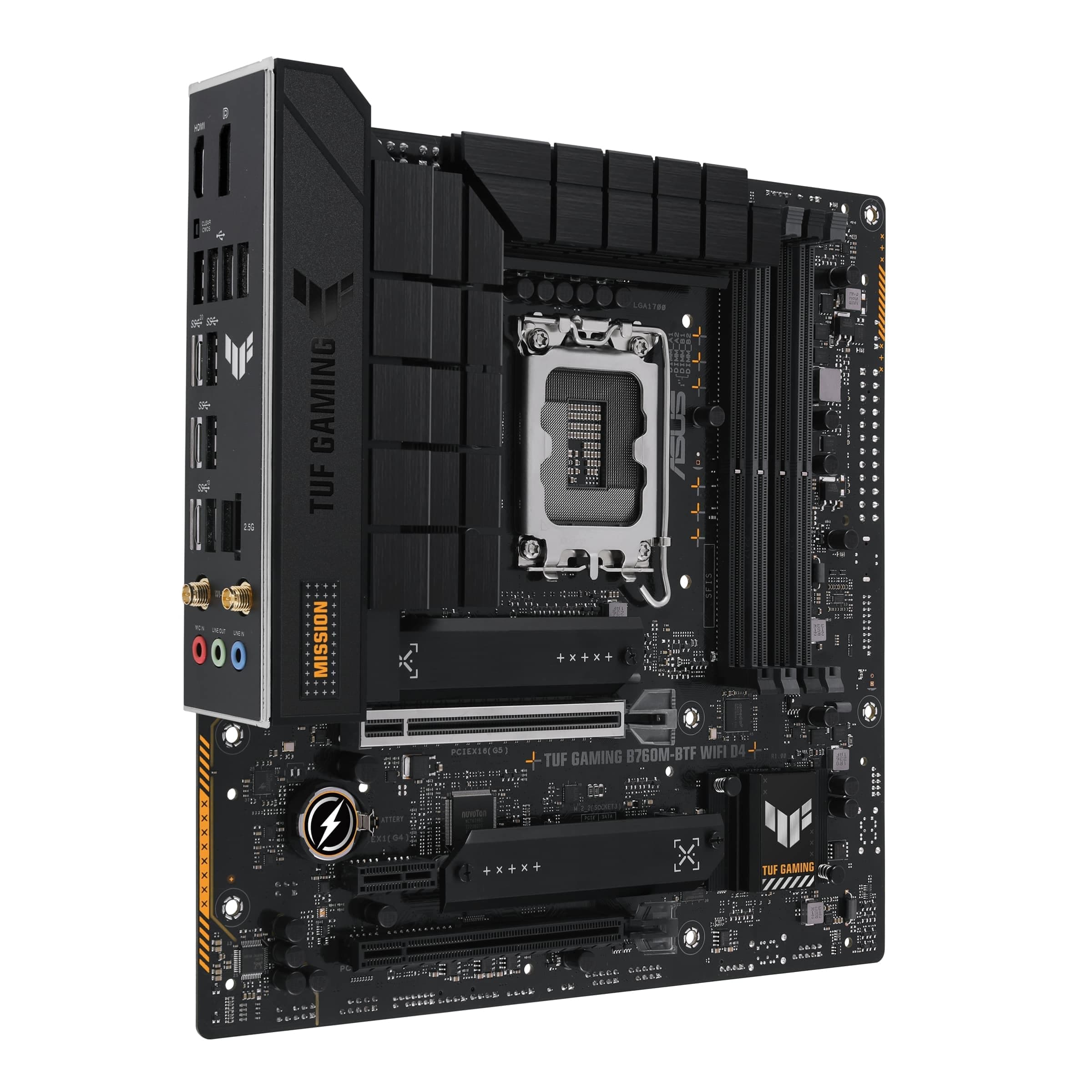 ASUS TUF Gaming B760M-BTF WiFi D4 Mainboard Sockel Intel LGA 1700 (Intel B760, mATX, DDR4 Speicher, PCIe 5.0, 2X M.2, WiFi 6, Thunderbolt 4, Aura Sync) Bild 6