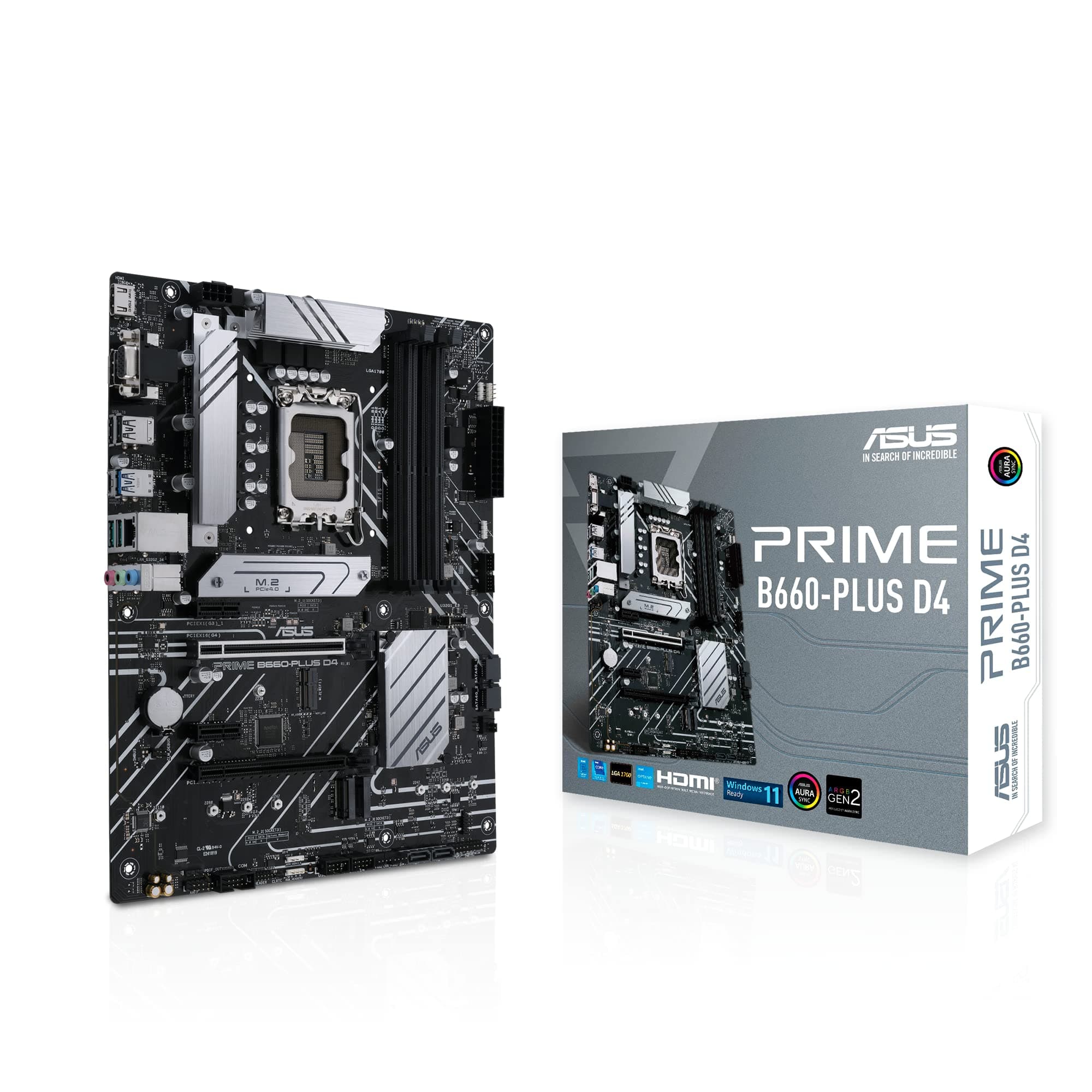 ASUS Prime B660-PLUS D4 LGA 1700 (Intel 12. Generation) ATX Motherboard (PCIe 4.0, DDR4.3xM.2 Slots, 2.5 GB LAN, Front USB 3.2 Gen 1 Type-C, Thunderbolt 4 Header-Unterstützung) Bild 2