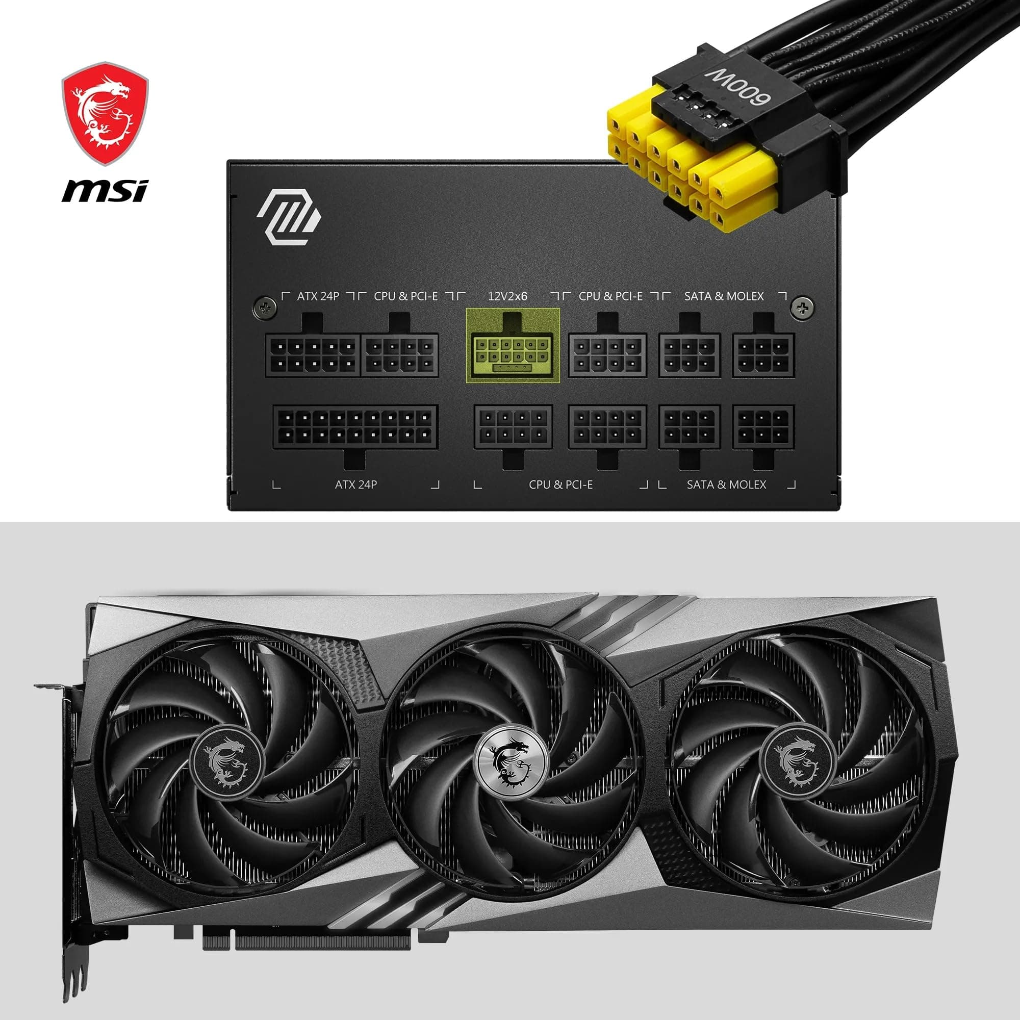 MSI MAG A850GL PCIE5 Netzteil, 850W, 80 Plus Gold, voll modular, ATX 3.0, unterstützt PCIe 5.0 GPU, 120mm FDB Lüfter mit dynamischen Kugellager, Full-Bridge LLC, Schwarze Flackkabel - 7 Jahre Garantie 850W PCIE5 Bild 7